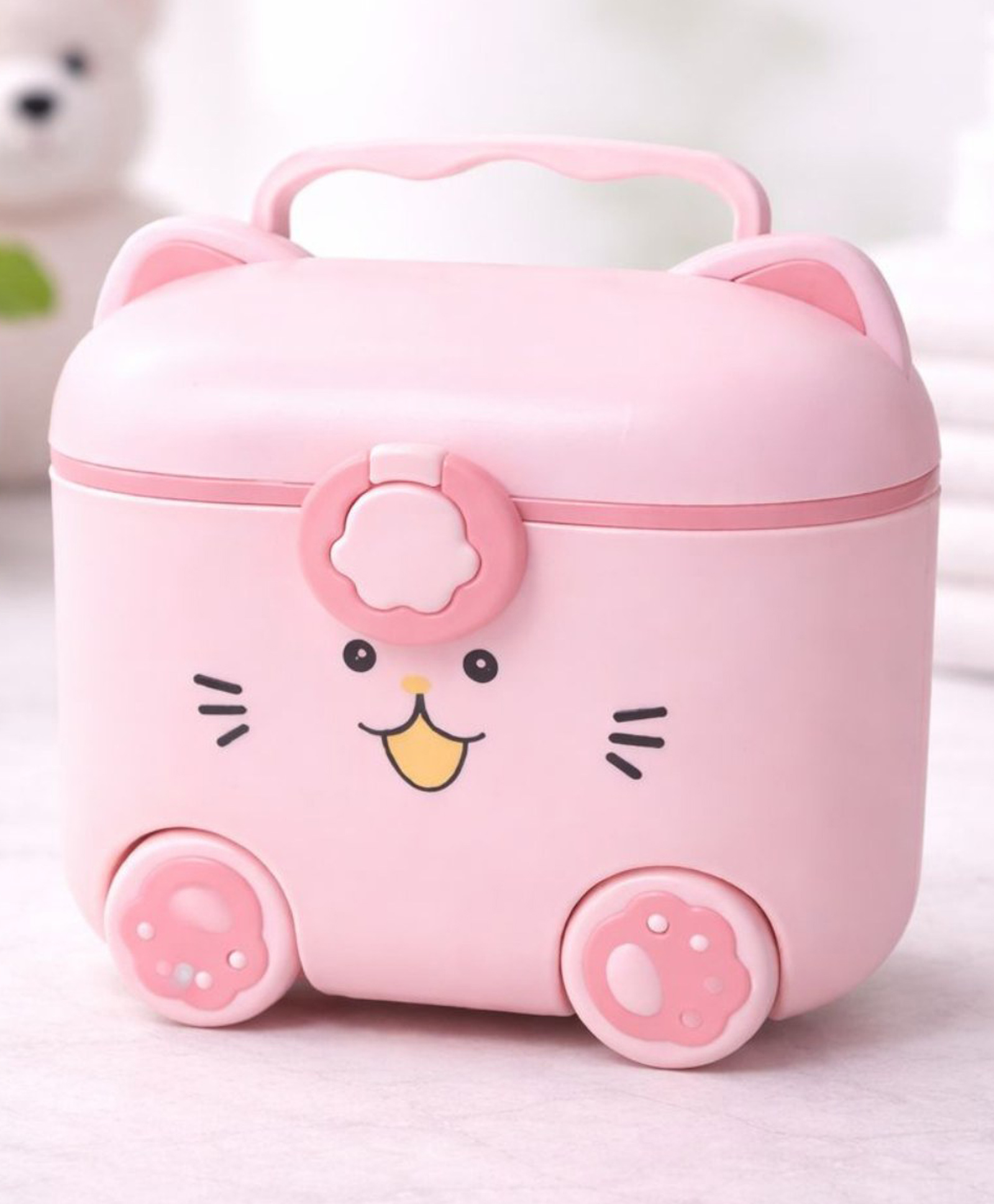 The little lookers Milk Powder Dispenser Portable Travel Feeding Storage Container for Baby (Standard Size) - (Pink)-picture-20