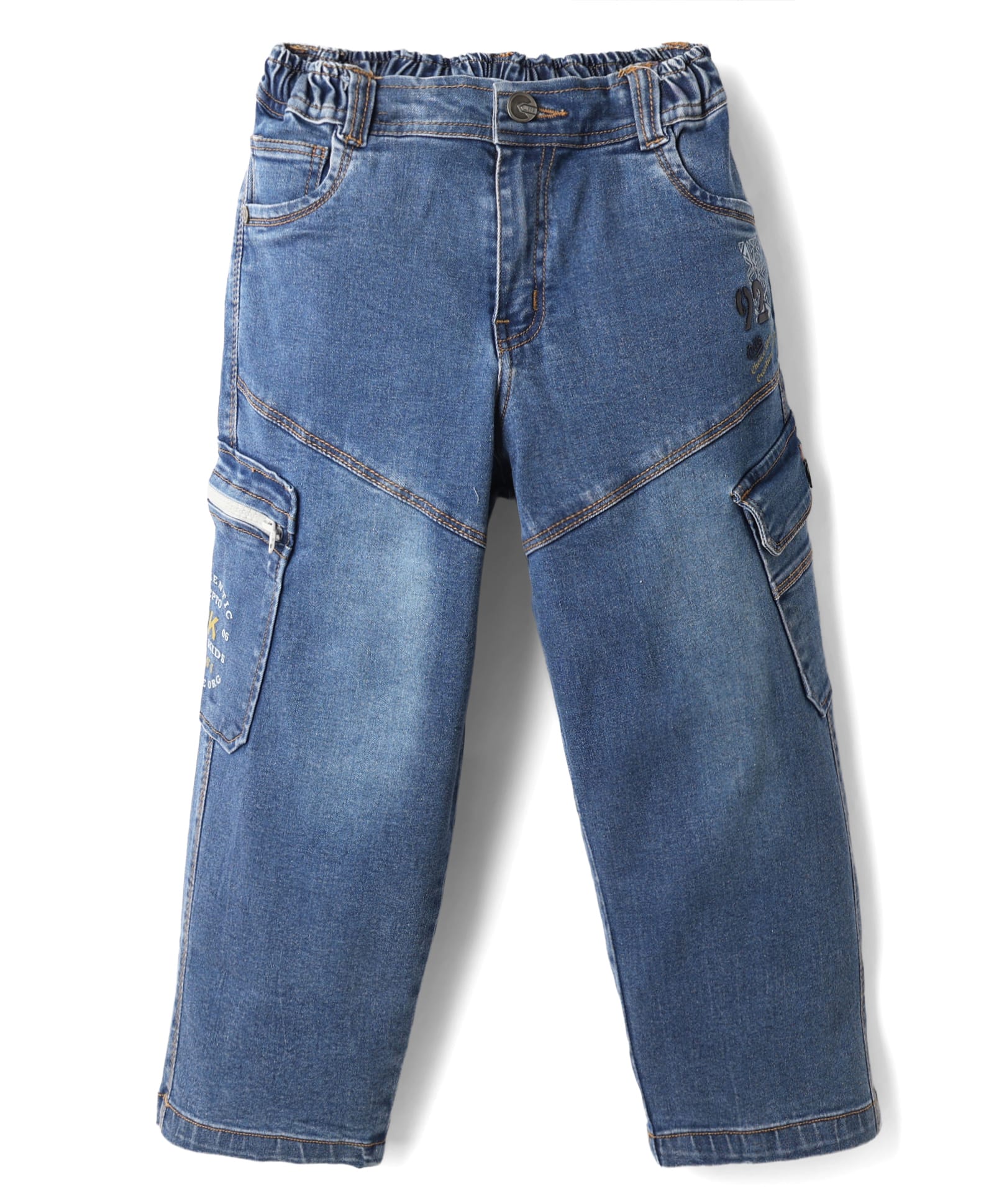 Olio Kids Denim Woven Full Length Jeans With Side Pockets - Light Blue-picture-27