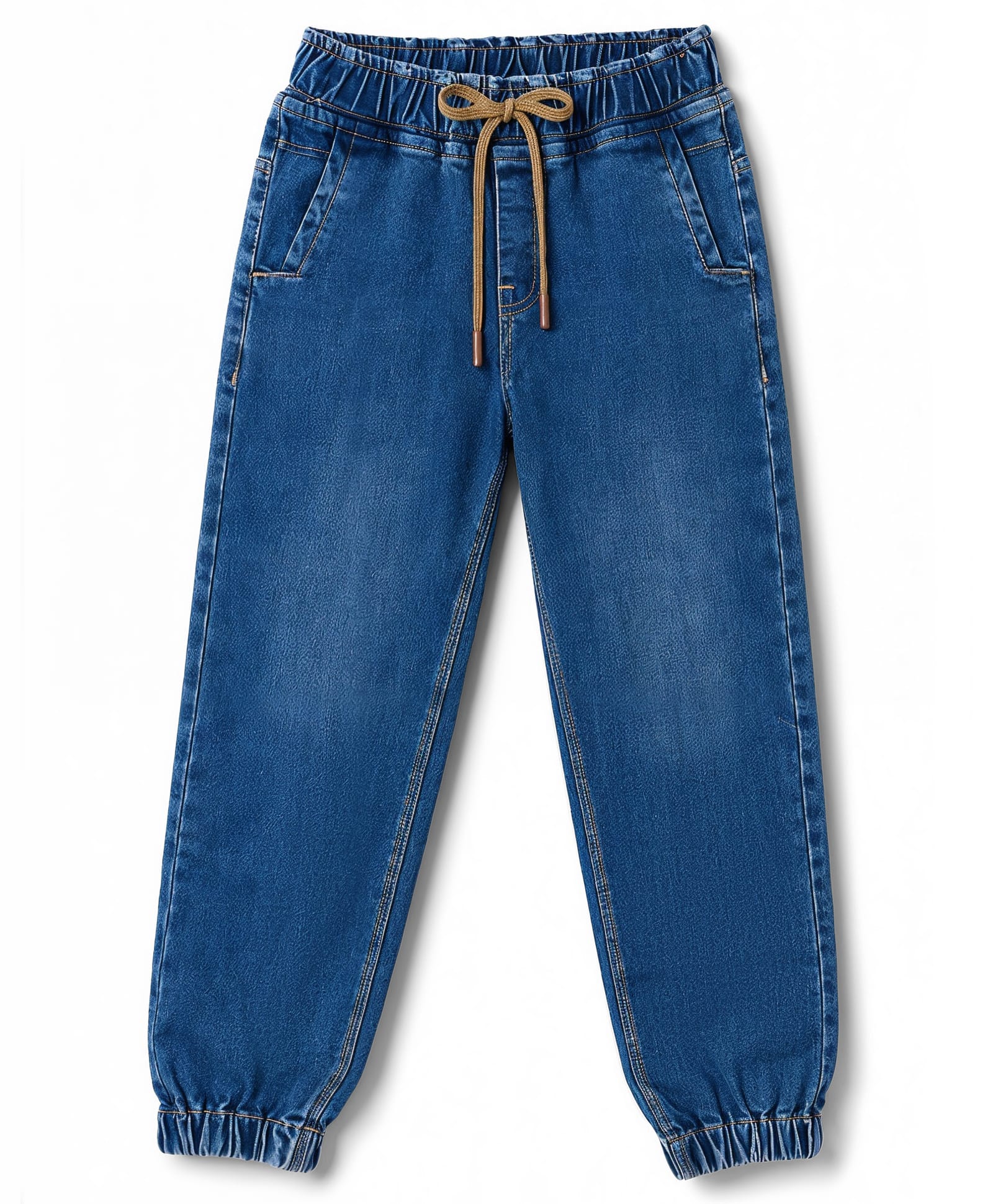 Olio Kids Denim Woven Full Length Solid Colour Jeans - Light Blue-picture-21