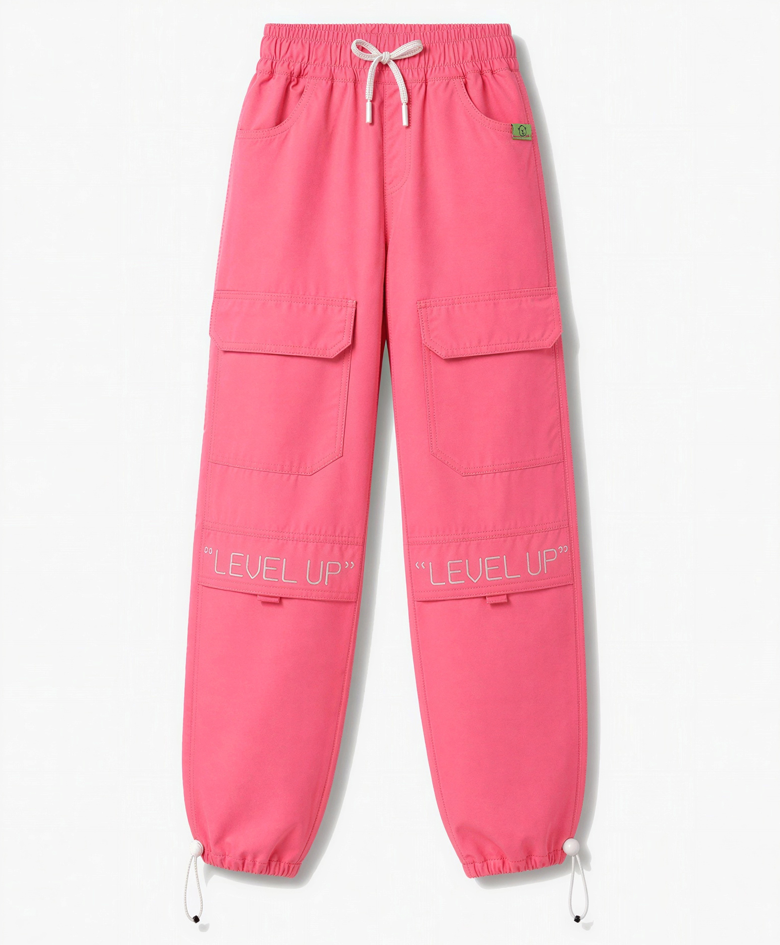 Olio Kids Cotton Woven Full Length Level Up Embroidered Trouser - Fuchsia-picture-28