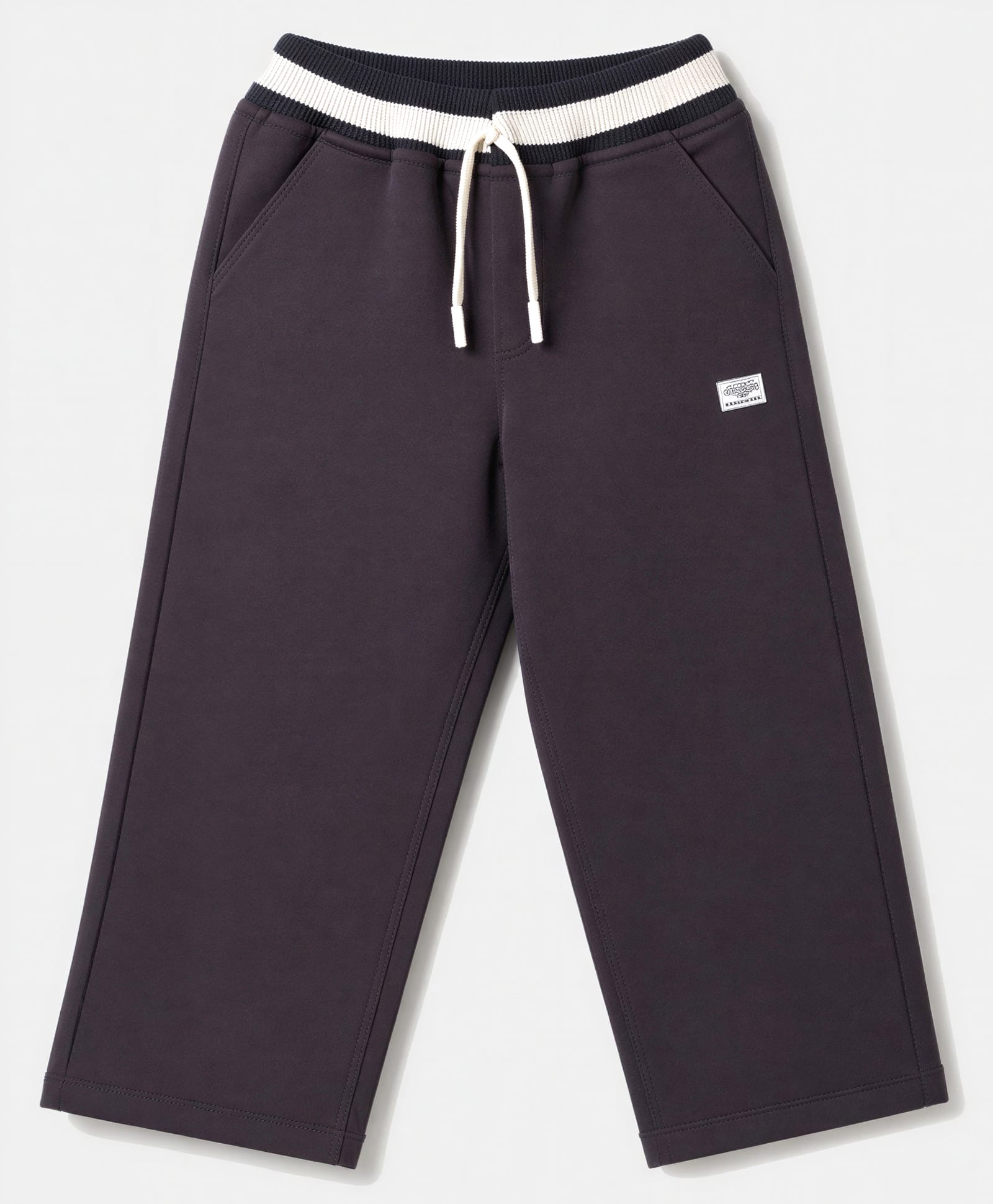 Olio Kids Cotton Woven Full Length Solid Colour Trouser - Charcoal Grey-picture-10