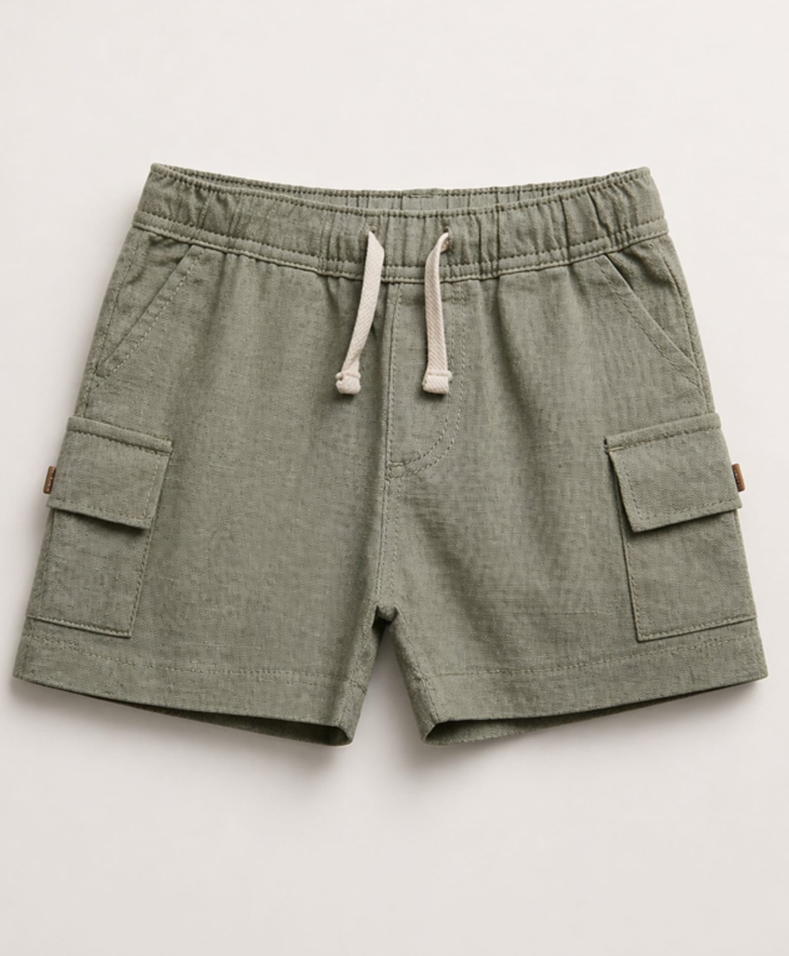 pattuti Cotton Linen Woven Solid Shorts - Green-picture-27