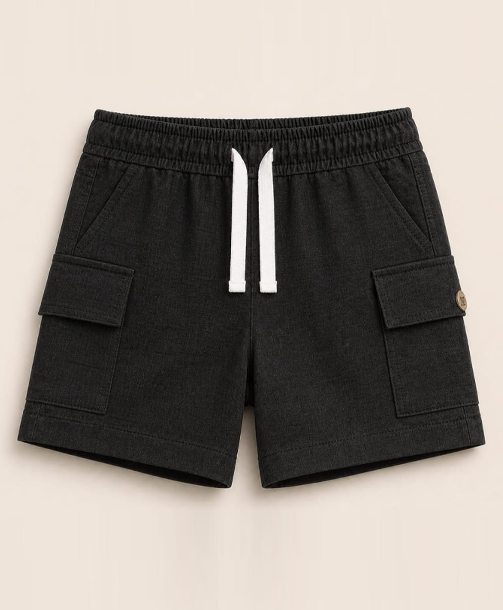 pattuti Cotton Linen Woven Solid Shorts - Black-image-36