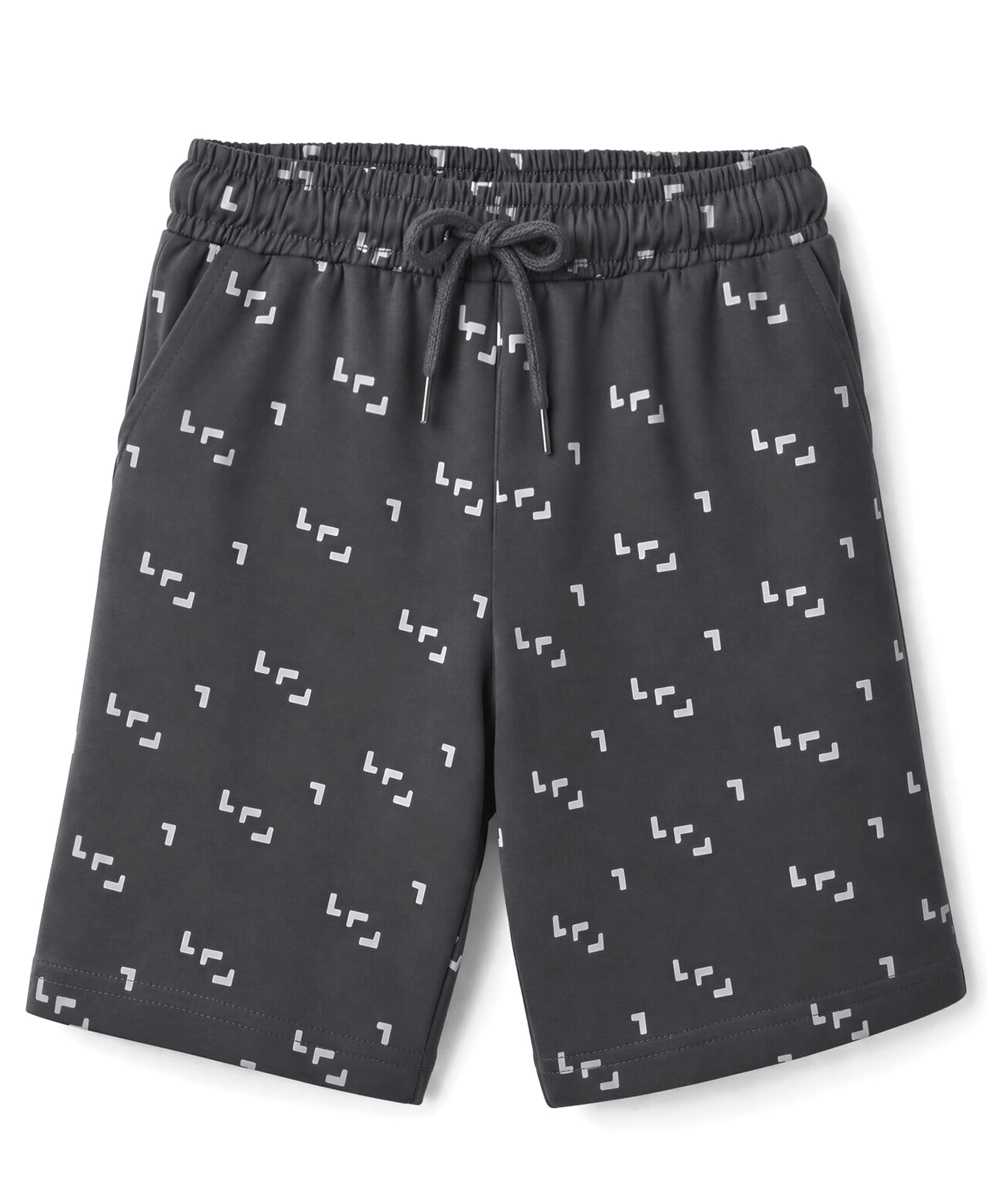 Taeko Single Jersey Knit Knee Length Printed Shorts - Black-picture-16