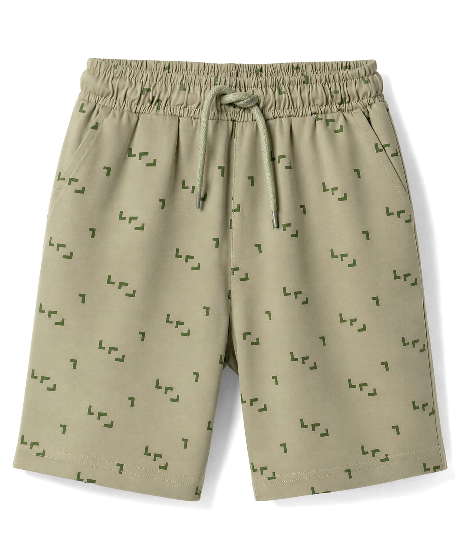 Taeko Single Jersey Knit Knee Length Printed Shorts - Green-picture-21