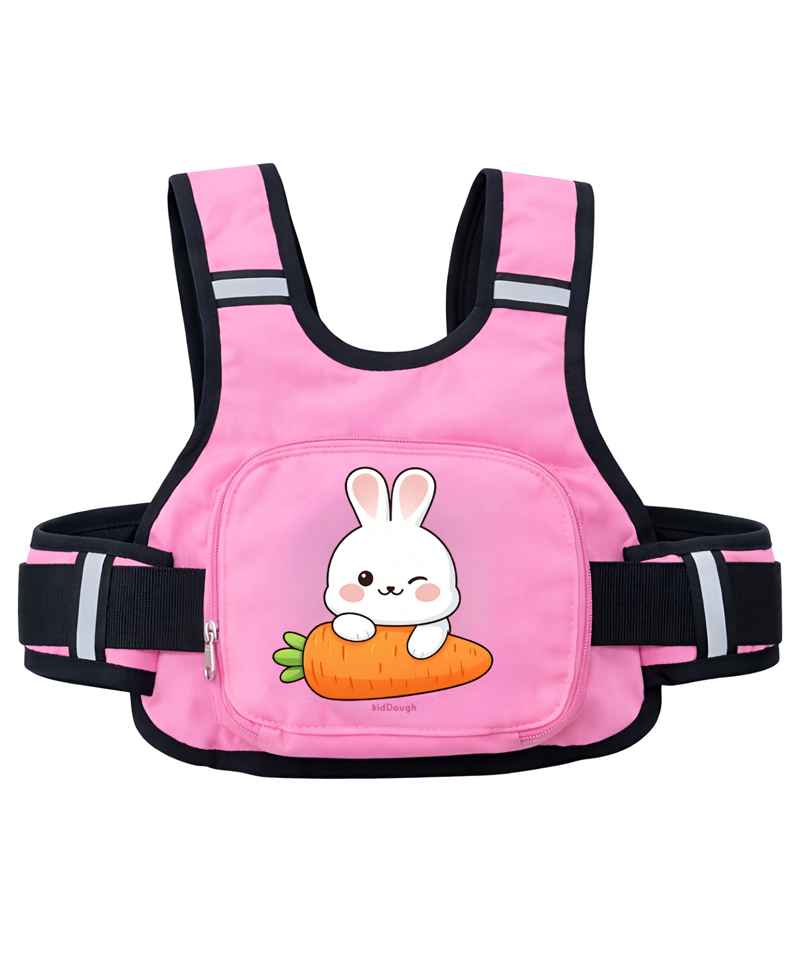 KidDough Baby Safety Belt for Two Wheeler Bike/Scooty | Harness Safety Belt for Kids Safety | Strong Buckles with Adjustable Straps and Double Stiching for Extra Safety (With Storage (Pink))-image-8