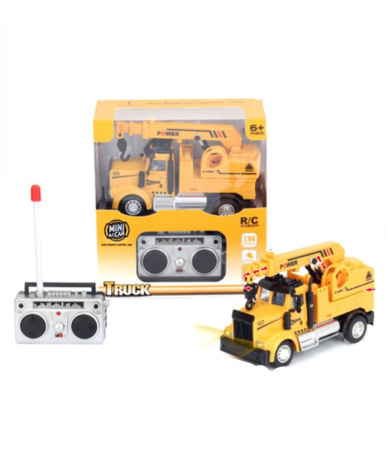 AKN TOYS 1:64 Mini RC Crane Truck Toy for Kids Remote Control Engineering Construction Truck with Lifting Arm, Lights & Realistic Design ,Mini RC Vehicle Toy - PACK OF 1 - ( COLOR MAY VARY )-picture-25