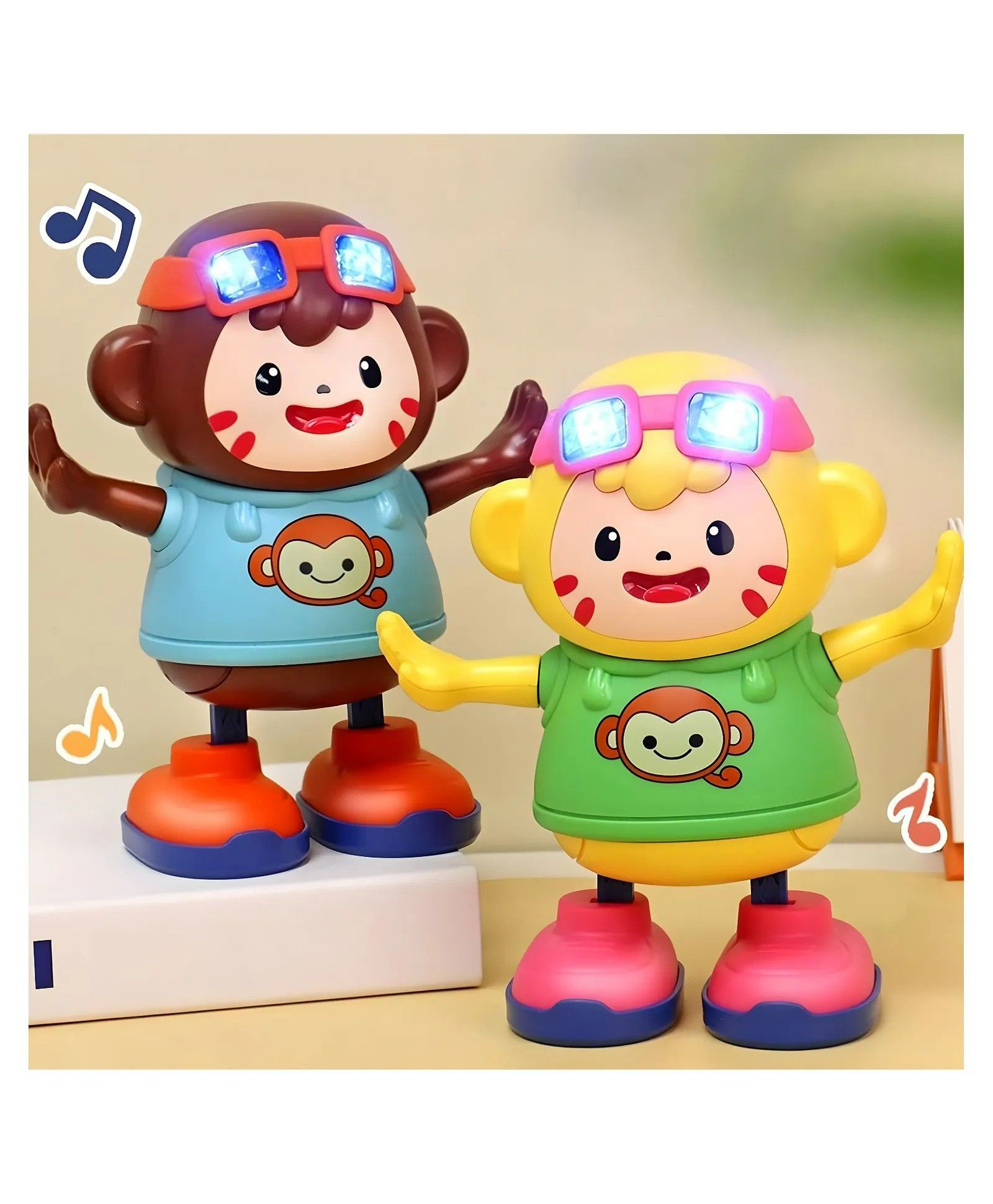 AKN TOYS Dancing Robot Monkey Singing Dance with Music & Lights, Music Toys for Kids Pack Of 1 - Color May Vary-picture-22