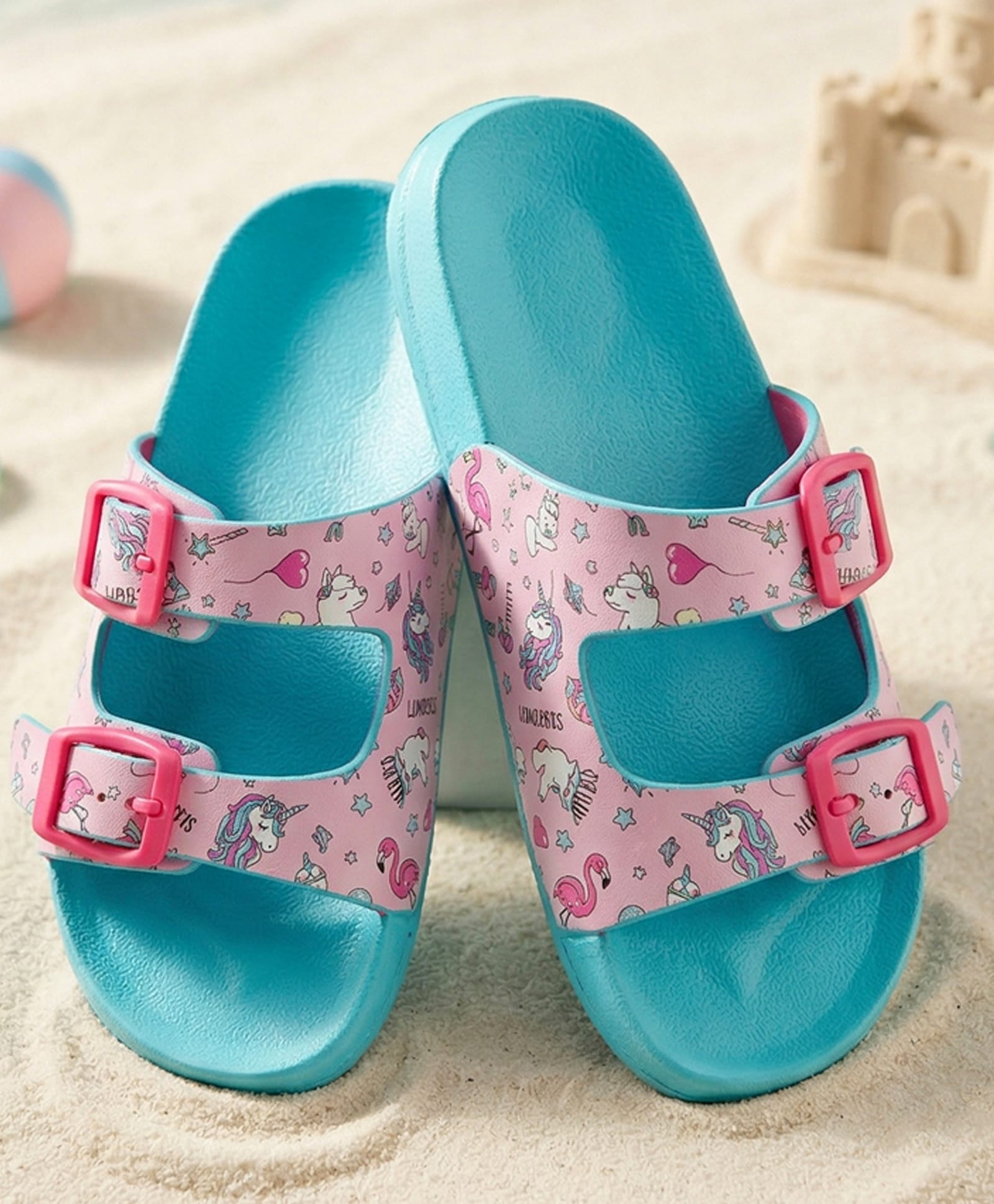 Hopits Unicorn & Stars Printed Buckle Detailed Sandals - Pink-picture-12