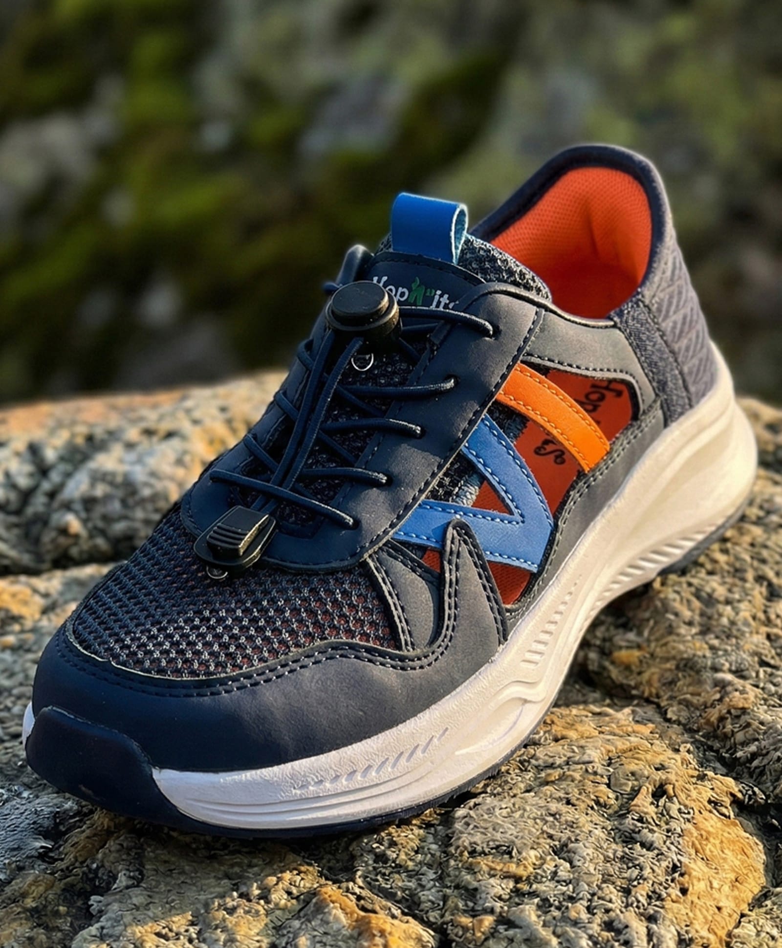 Hopits Mesh Detailed Abstract Designed Lace Up Shoes - Navy Blue-picture-18
