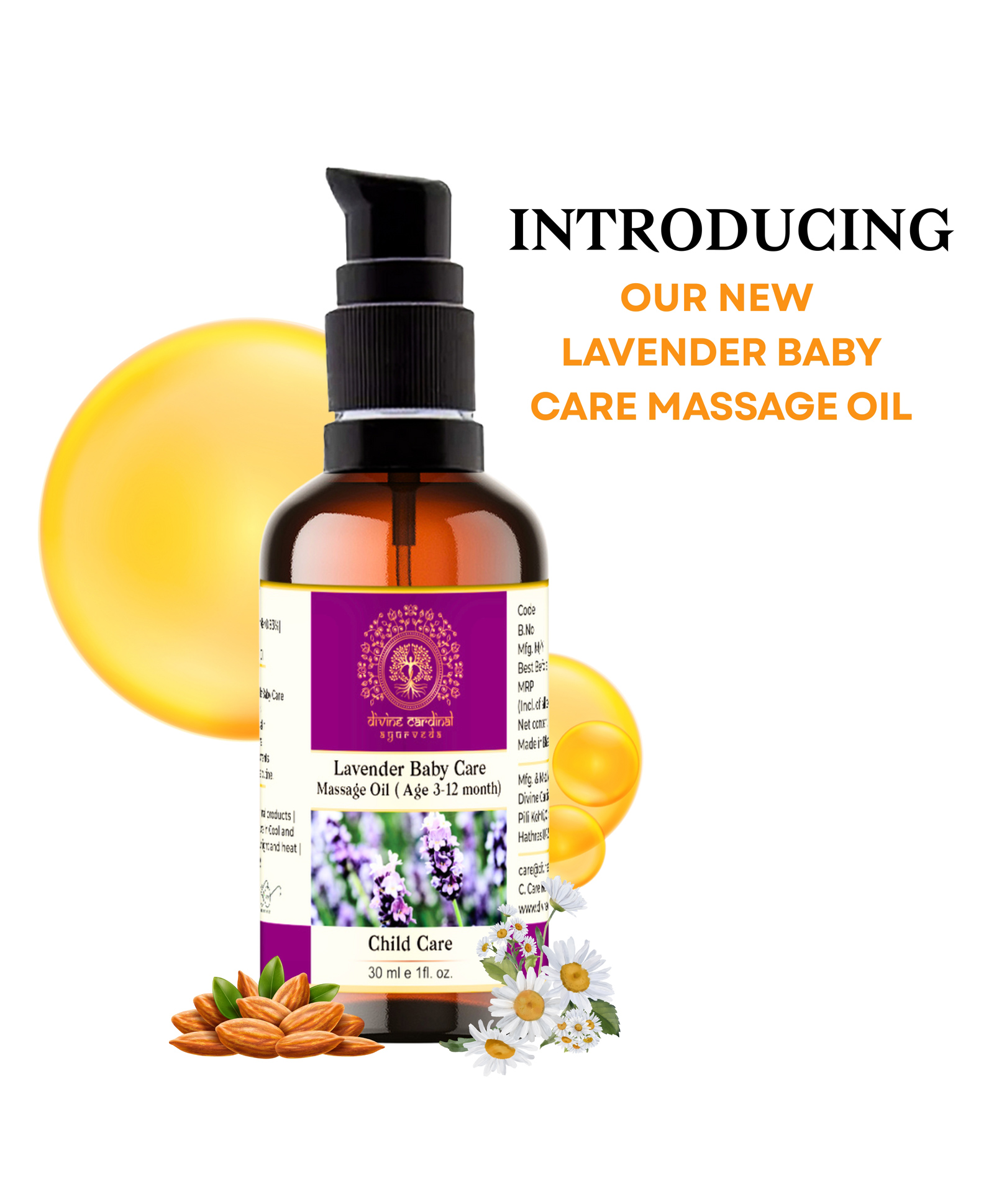 Divine Cardinal Lavender Baby Care Massage Oil ( Age 3-12 month)-image-3