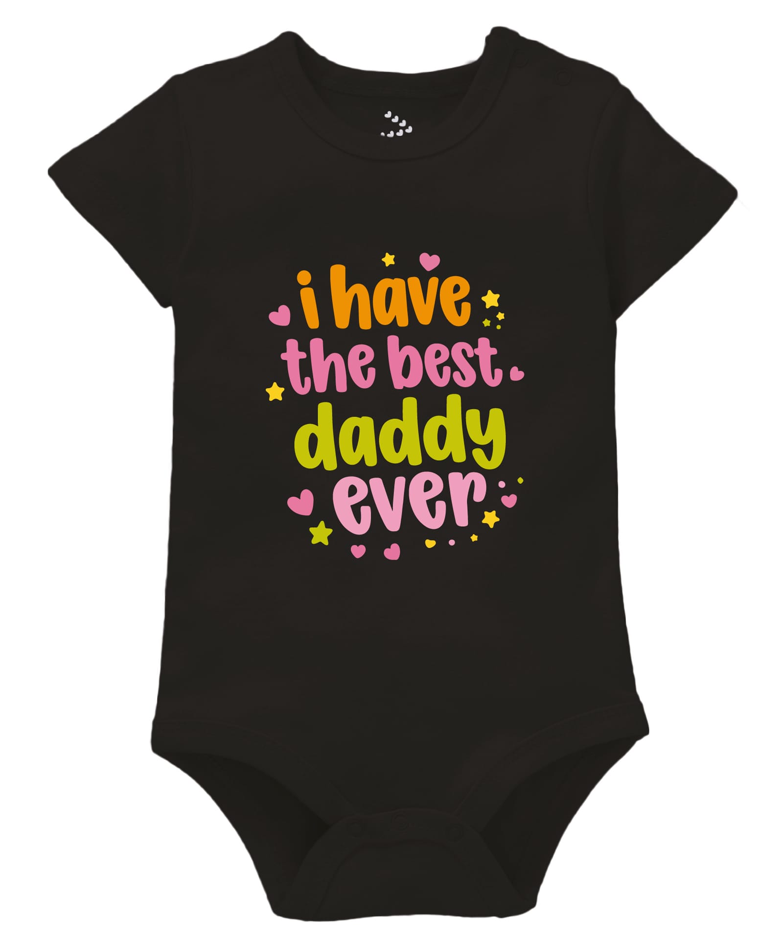 Zeezeezoo 100% Cotton Knit Fathers Day Theme Half Sleeves I Have The Best Daddy Ever Text Printed Onesie - Black-picture-35