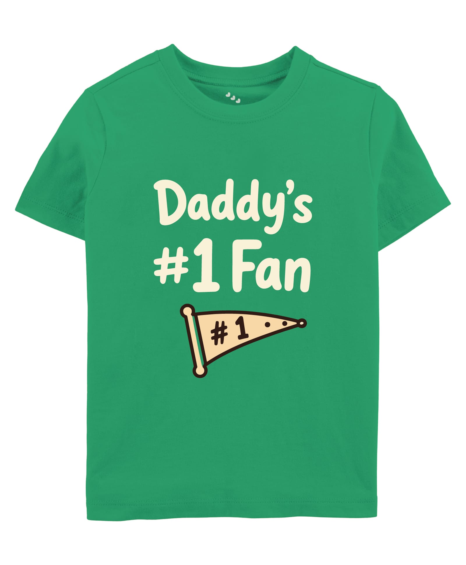 Zeezeezoo 100% Cotton Knit Fathers Day Theme Half Sleeves Daddys Number 1 Fan Text Printed Tee - Green-picture-45