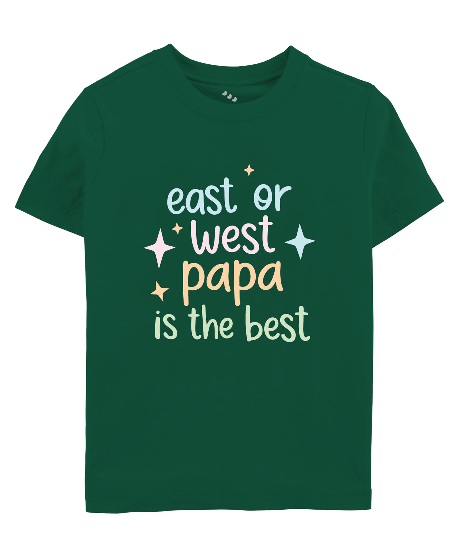 Zeezeezoo 100% Cotton Knit Father's Day Theme Half Sleeves East Or West Papa Is The Best Text Printed Onesie - Dark Green-image-0