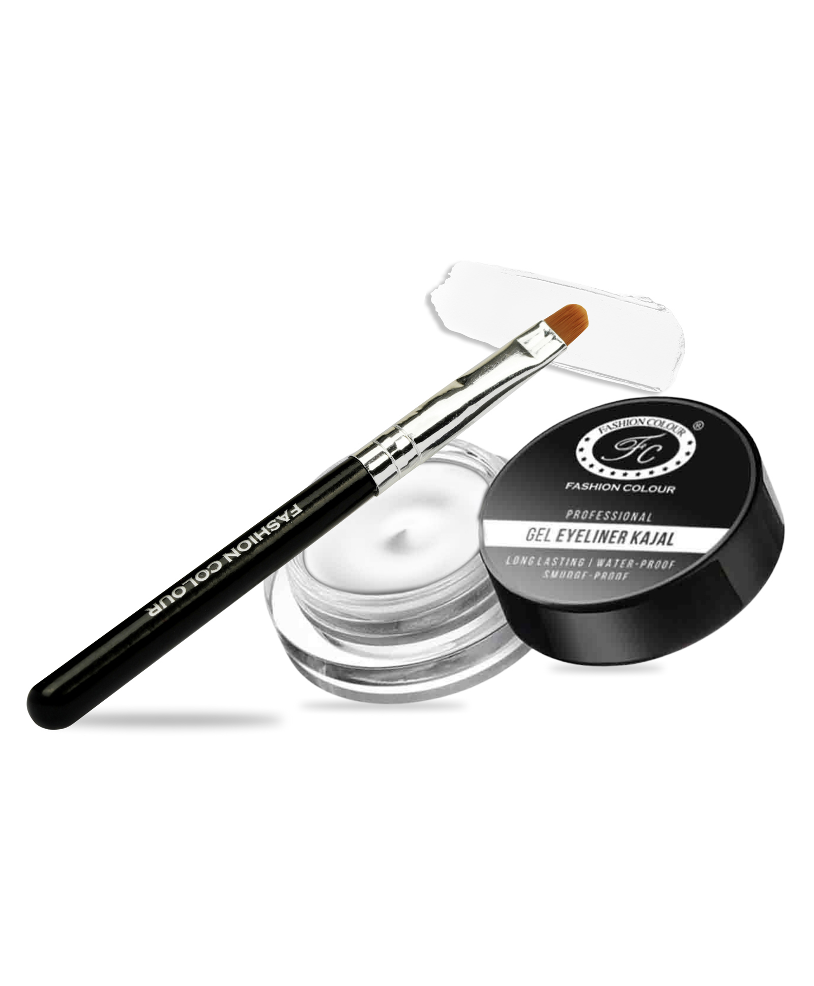 Fashion Colour Professional Gel Eyeliner Kajal | Long Lasting, Waterproof & Smooth Gliding-6g, White-image-4