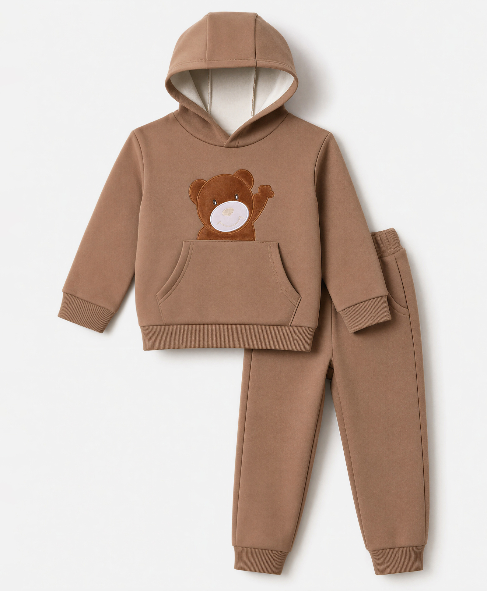 Mark & Mia Hooded Winter Wear Suits With Teddy Bear Patch - Khaki-picture-28