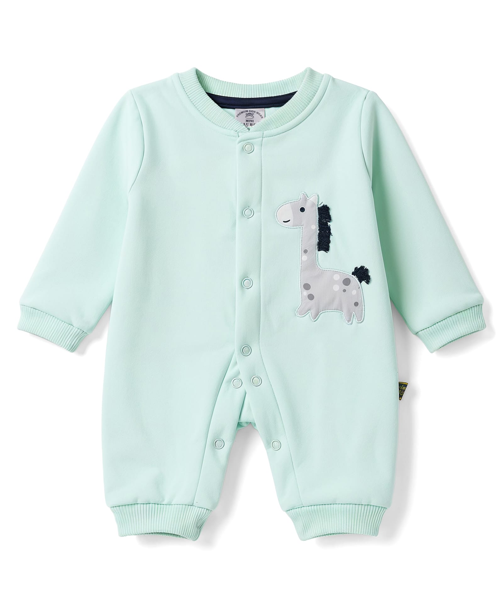 Mini Taurus Knitted Full Sleeves Animal Embroidered Sleepsuit - Mint-picture-1