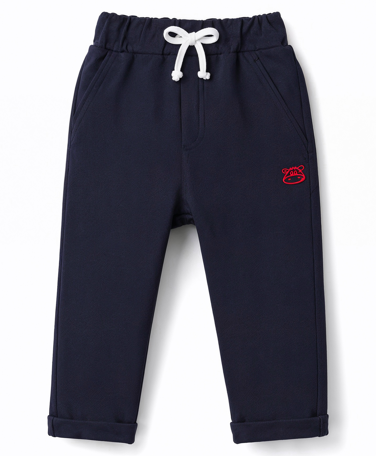 Mini Taurus Knit Full Length Lounge and Track Pants With Applique - Navy Blue-picture-10