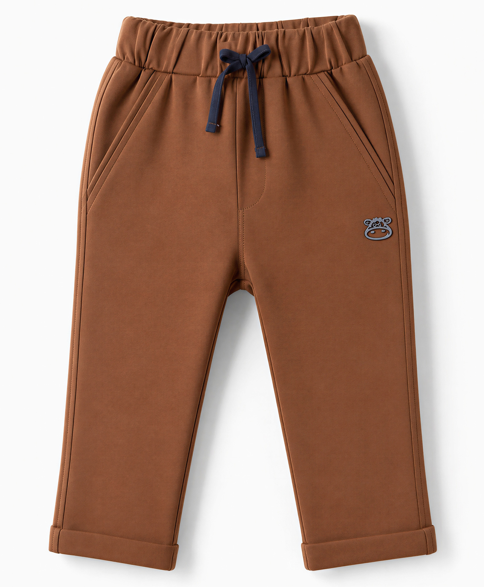 Mini Taurus Knit Full Length Lounge and Track Pants With Applique - Rust Orange-picture-9