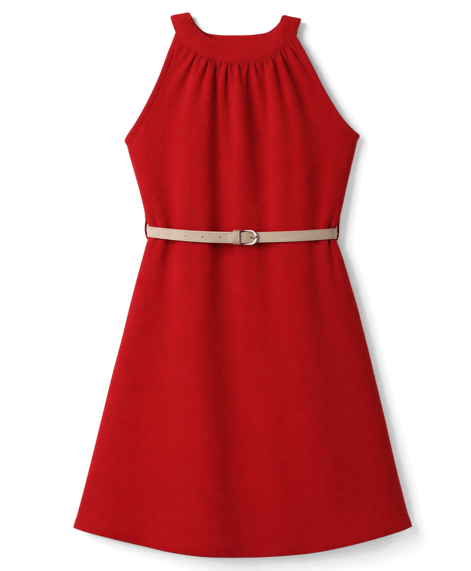 Pine Kids Woven Sleeveless Dress With Belt - Red-image-26