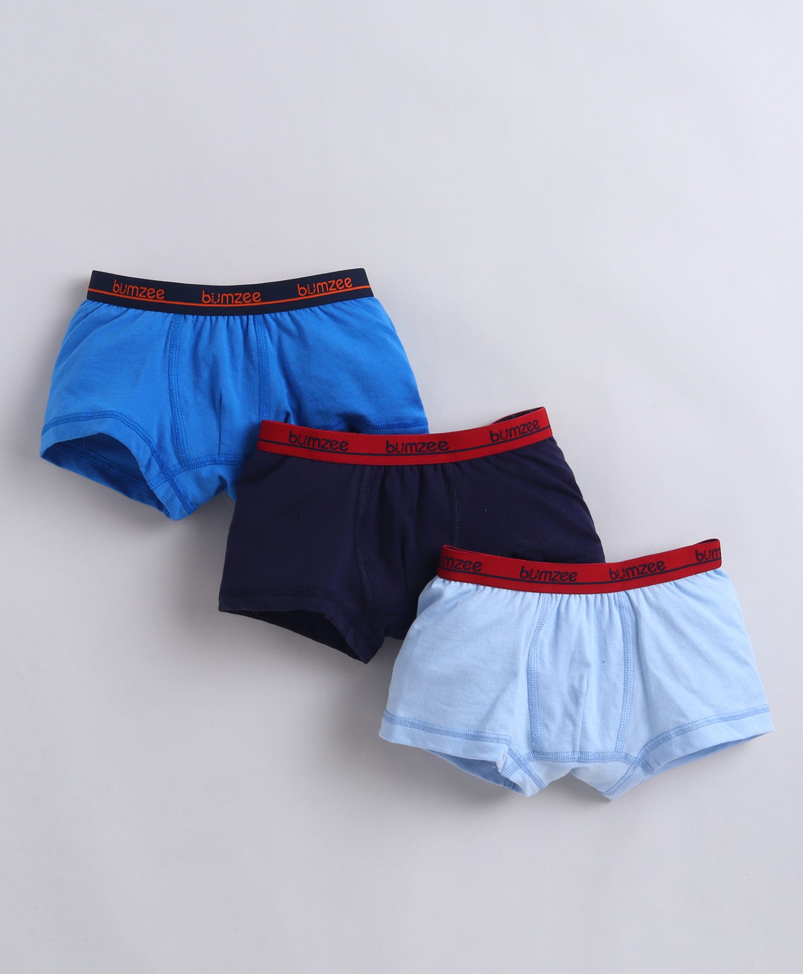 BUMZEE Cotton Knit Solid Color Trunks Pack of 3 - Navy Blue-image-27