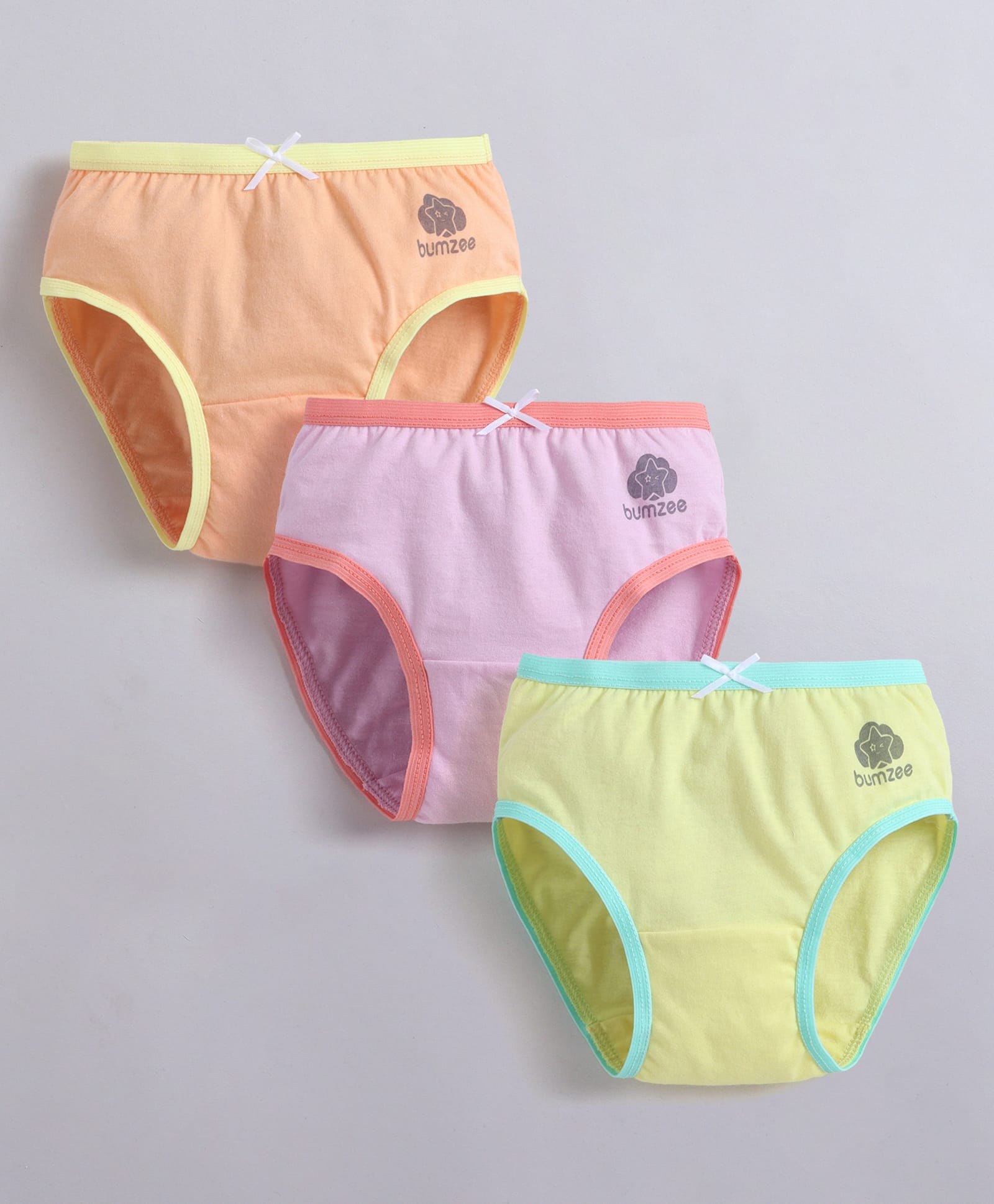 BUMZEE Cotton Knit Solid Color Panties Pack of 3 - Yellow & Orange-picture-12
