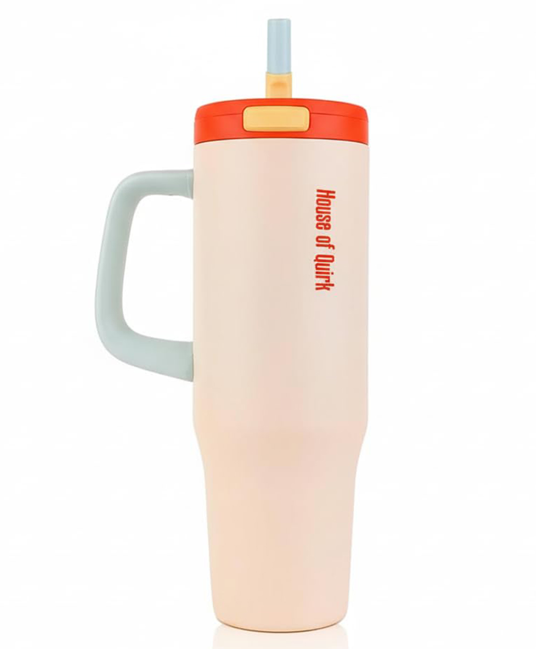 House of Quirk 1200 ml Stainless Steel Tumbler with Handle & Pop-Up Lid, Leakproof Travel Cup, Fits Car Cup Holder - Brown-picture-29