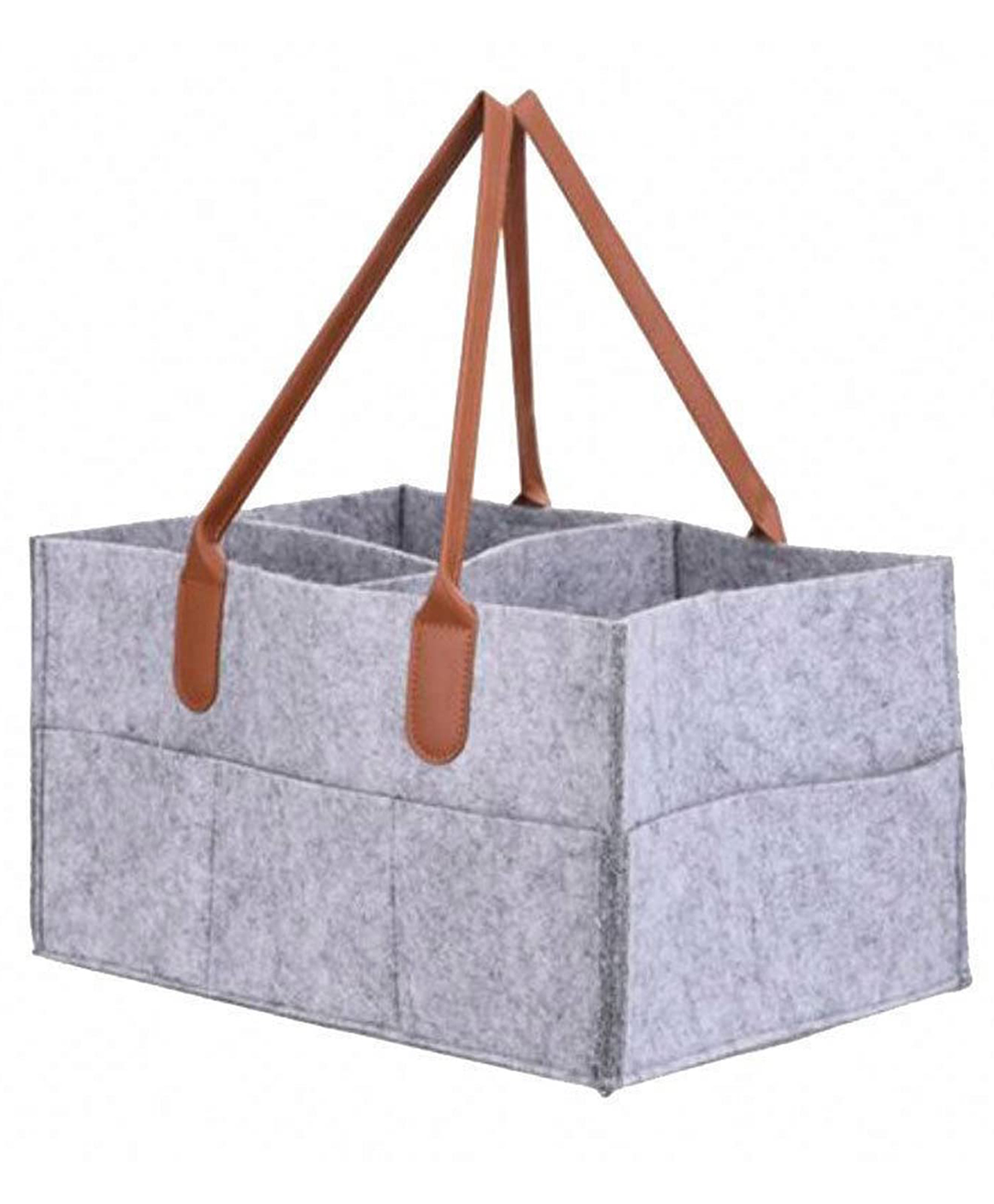 House of Quirk Baby Diaper Organizer Baby Shower Gift Basket Nursery Storage Basket and Car Organizer for Diapers and Baby Wipes - Grey-image-35