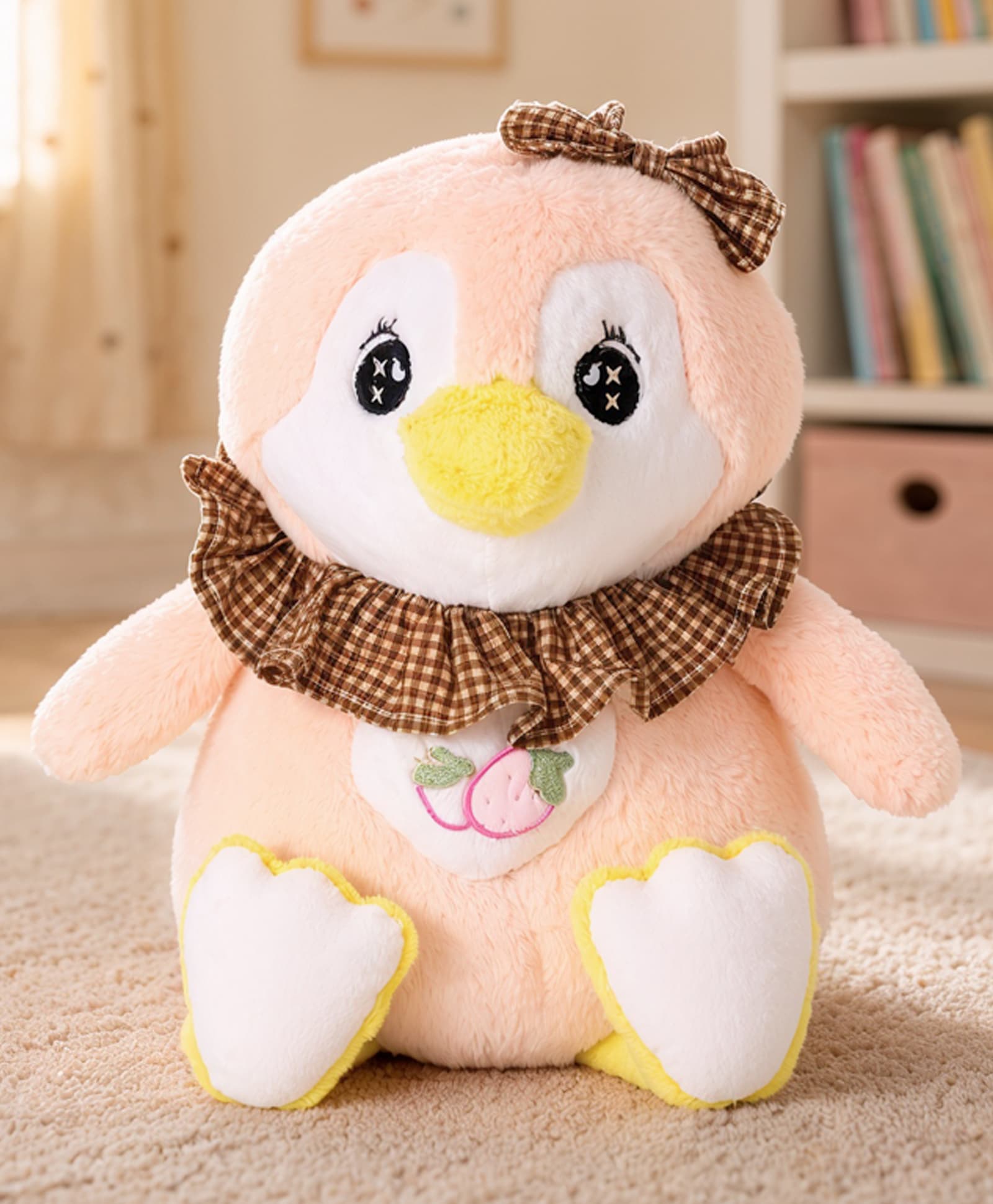 Bonfino Plush Chick Soft Toy 30 cm - Pink| Ultra Soft & Cuddly|Plush Snuggle Companion| Lightweight & Travel Friendly| BIS Certified| Ideal Gift for Babies & Kids| Home & Car Decor-picture-25