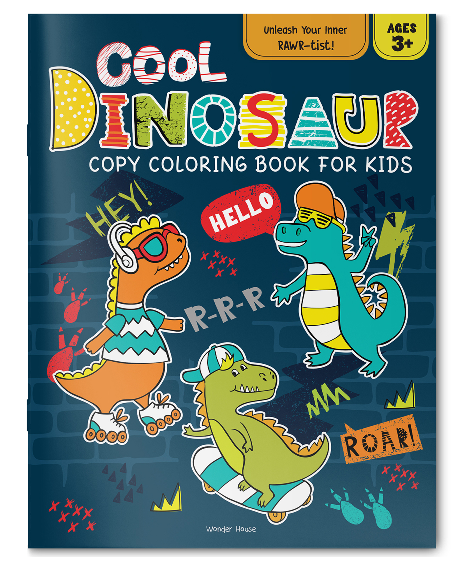 wonder house books Cool Dinosaur Copy Coloring Book For Kids - English-picture-12