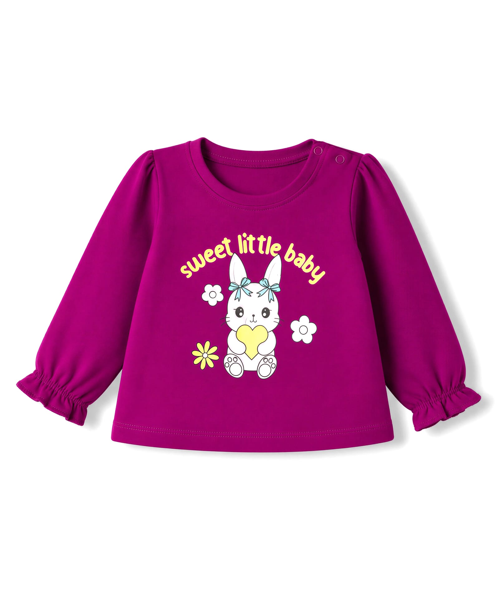 Doodle Poodle Single Jersey Knit Full Sleeves Top with Kitten Print - Dark Pink-image-31