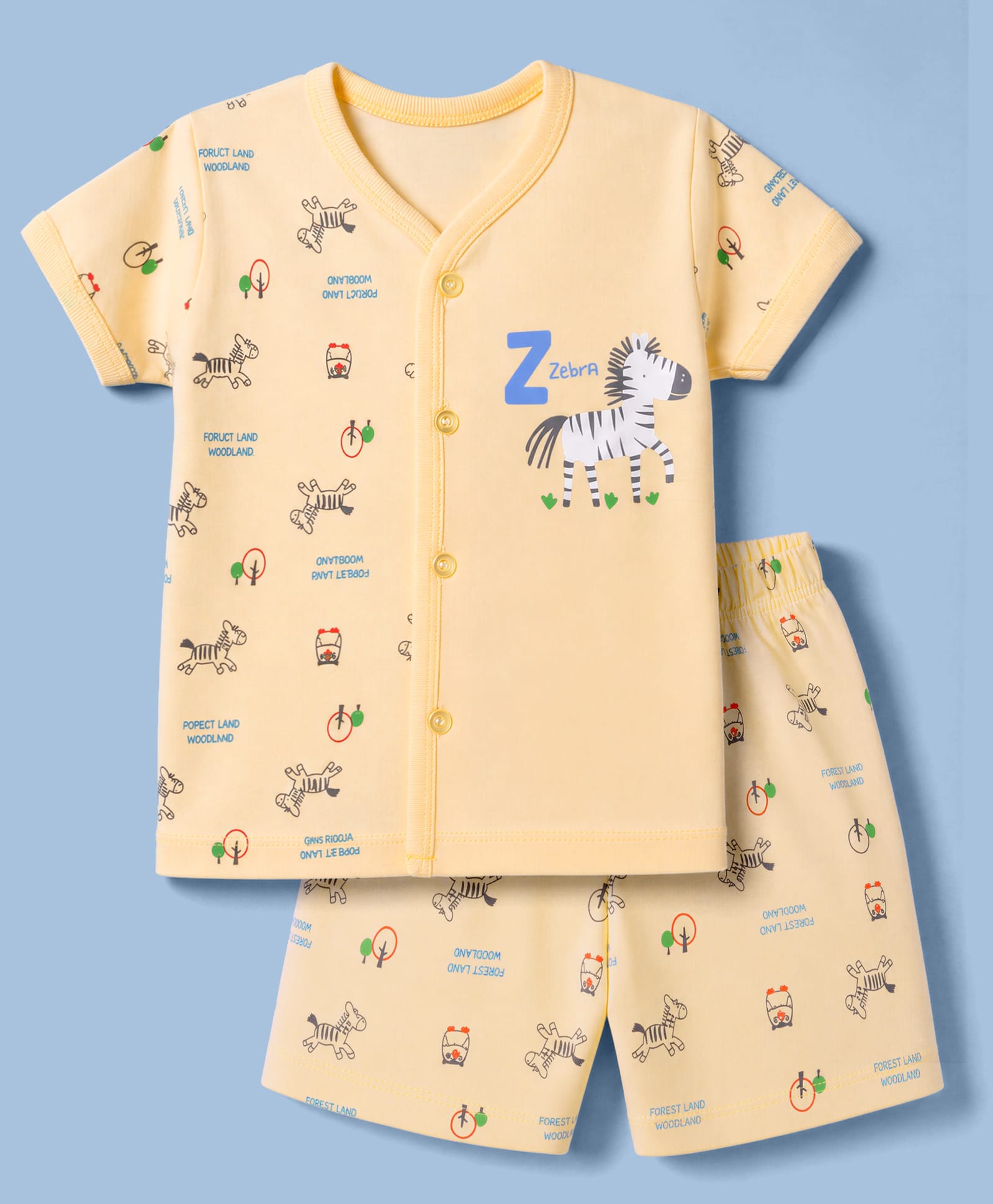 Tango Single Jersey Knit Half Sleeves T-Shirt & Shorts Night Suit With Football & Text Print - Cream-picture-19