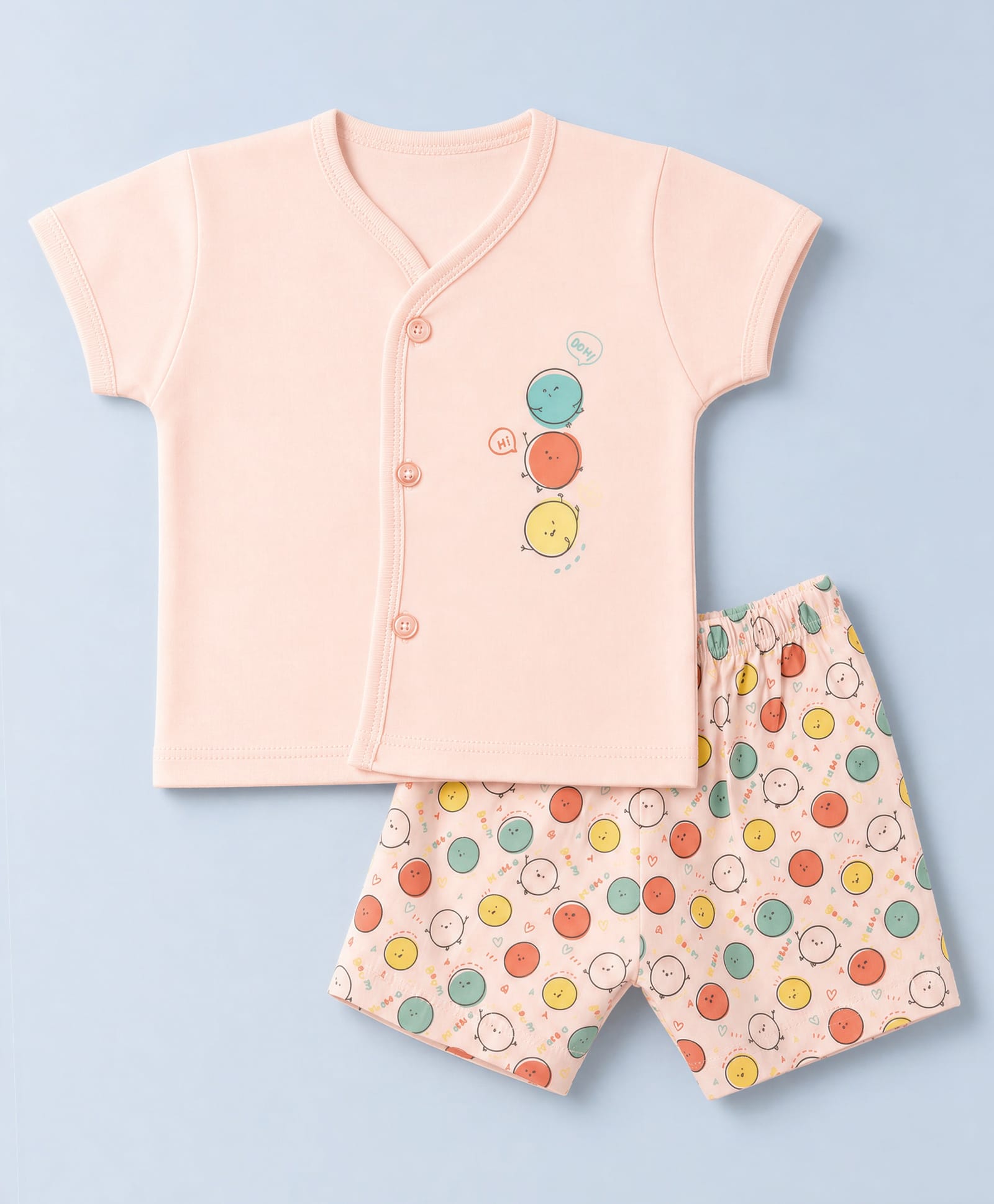 Tango Single Jersey Knit Half Sleeves Printed T-Shirt & Shorts Night Suit - Pink-image-42