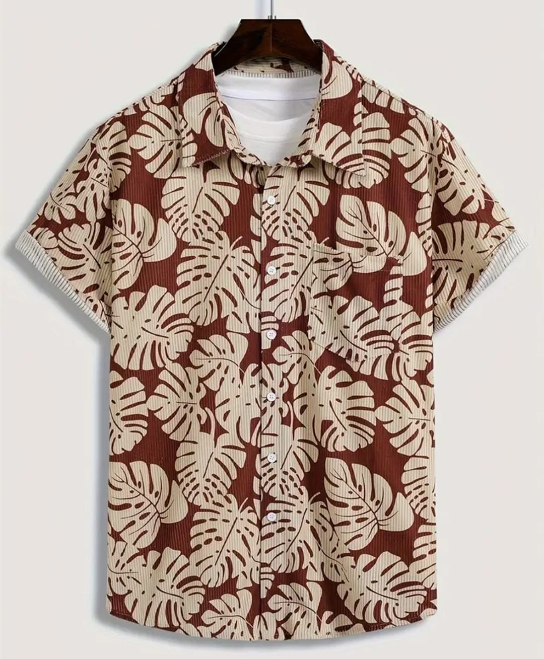 The Kids Club Cotton Woven Half Sleeves Tropical Printed Shirt - Brown-picture-16