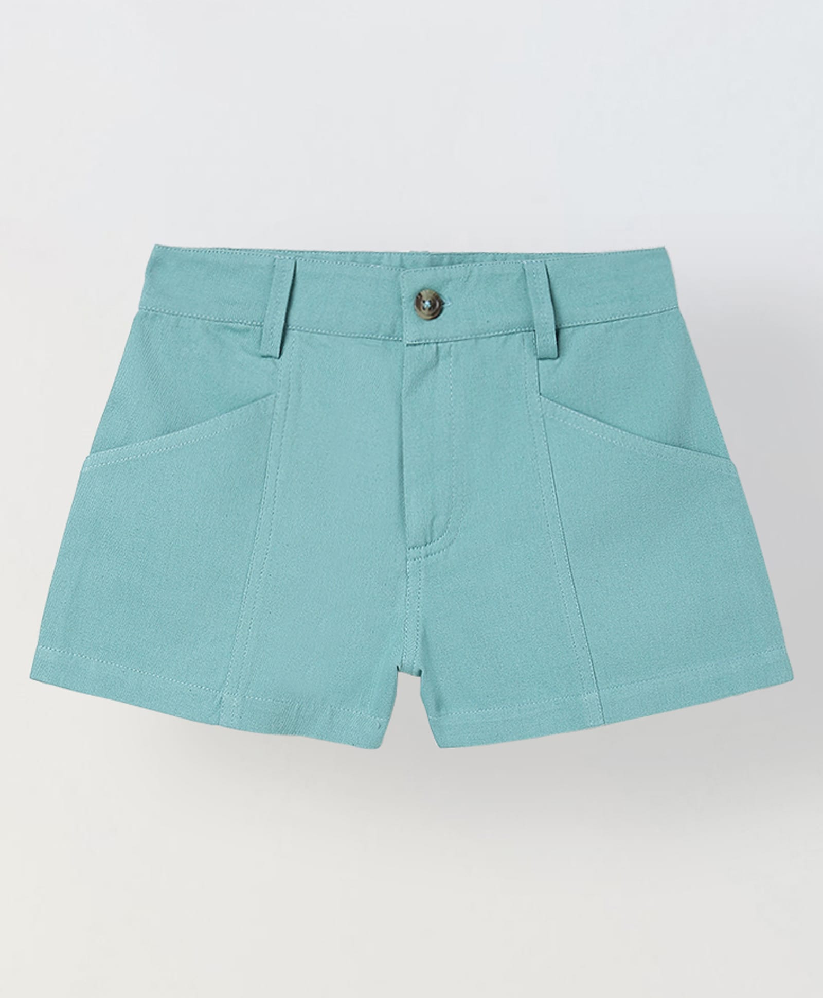 Spunkies Pure Cotton Woven Solid Shorts - Green-picture-15
