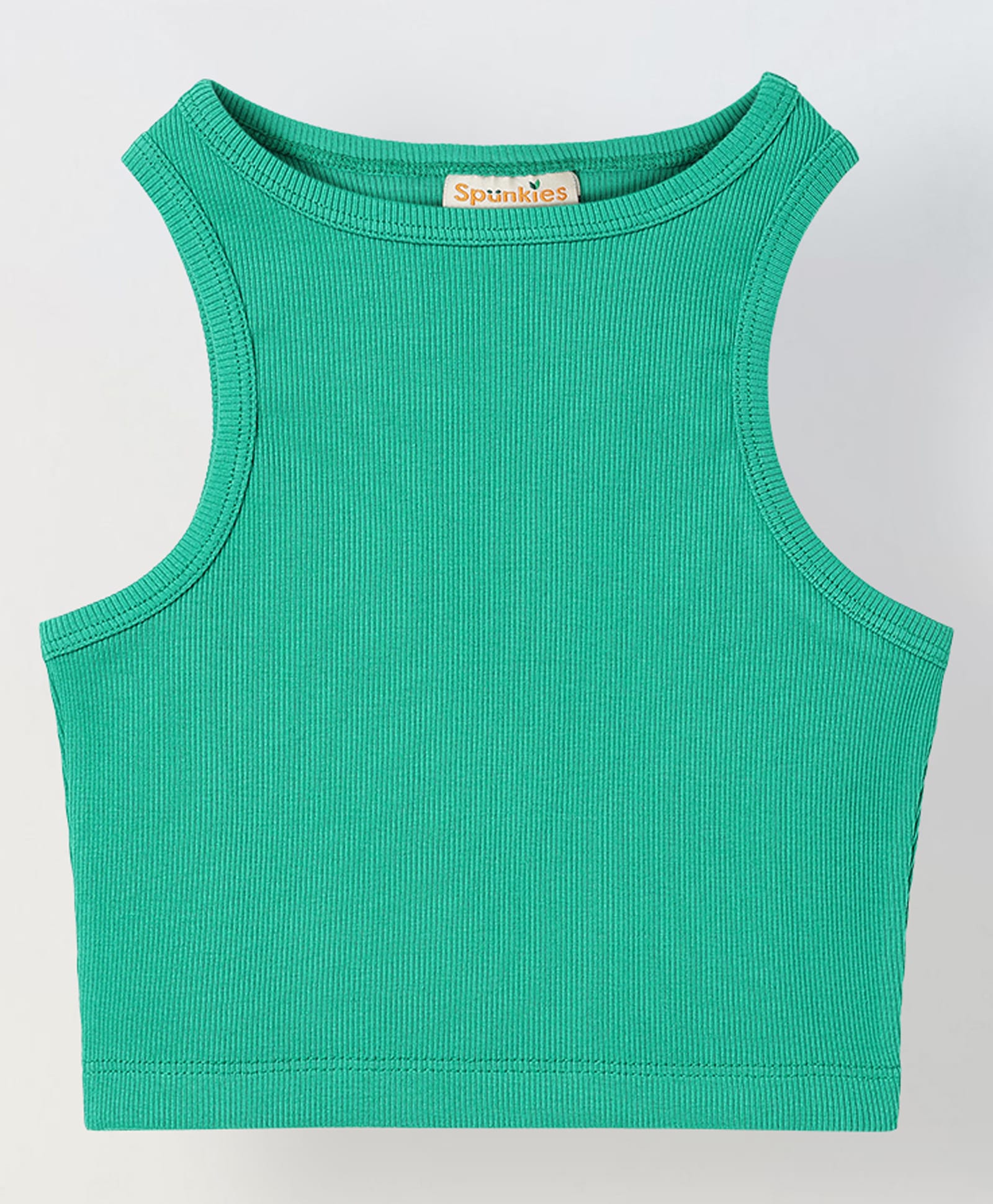 Spunkies Cotton Blend Woven Sleeveless Solid Top - Green-picture-13