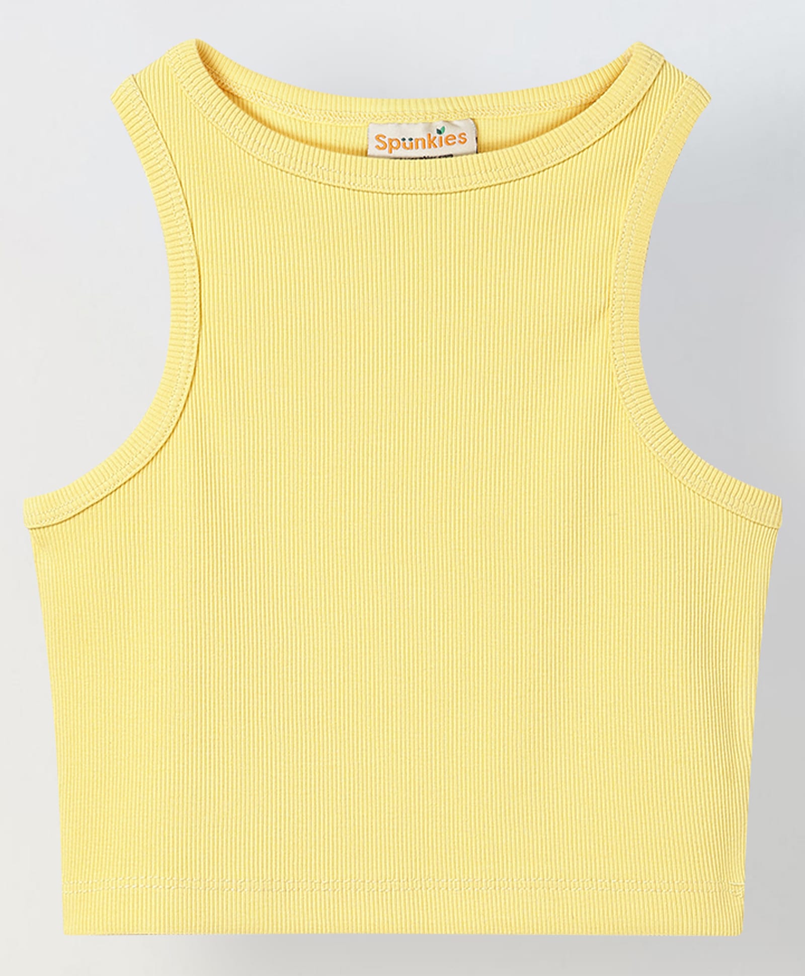 Spunkies Cotton Blend Woven Sleeveless Solid Top - Yellow-picture-14
