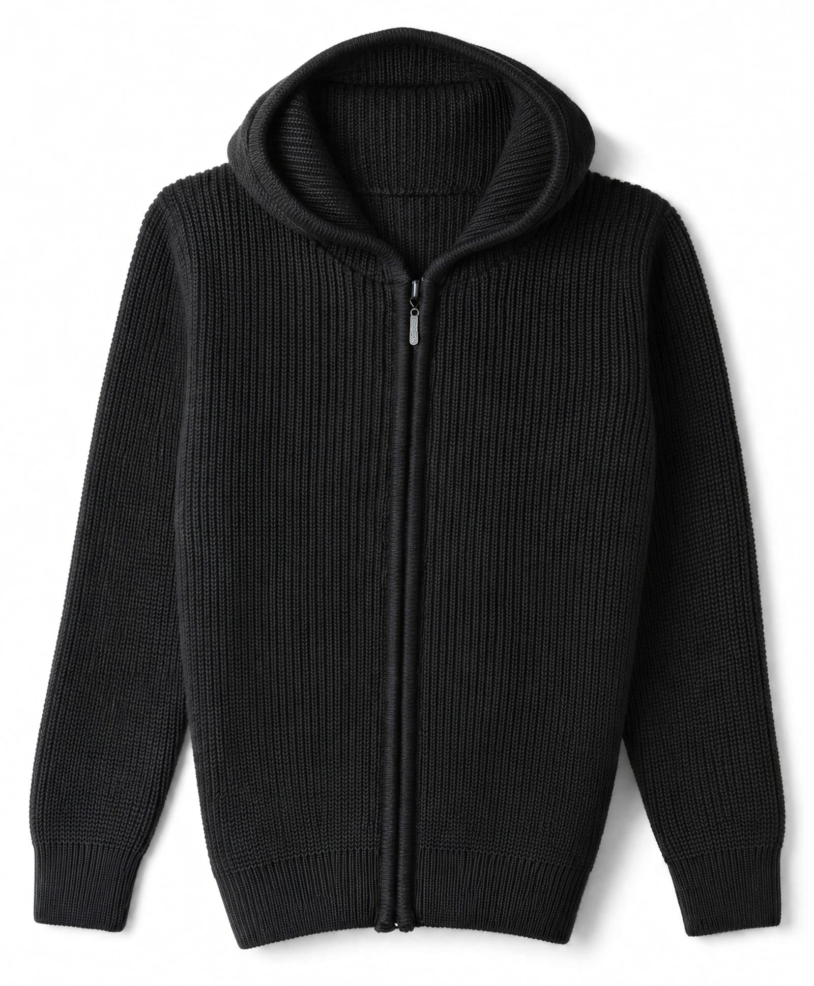 Pine Kids Knit Full Sleeves Front Open Hooded Sweater - Black-picture-25