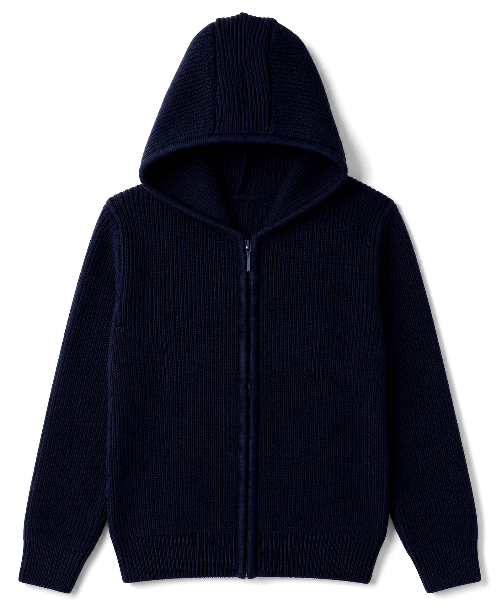Pine Kids Knit Full Sleeves Front Open Hooded Sweater With Cable Knit Design- Navy Blue-picture-37
