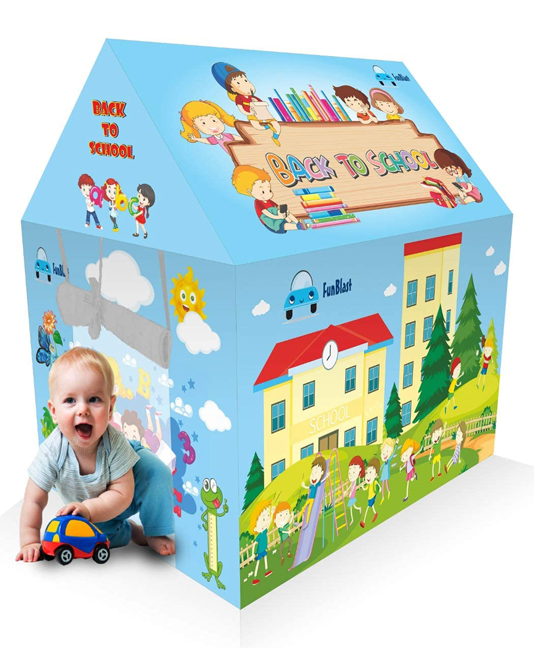 FunBlast Pop-Up Tent House Back to School Play Tent for Kids - Multicolor-image-49