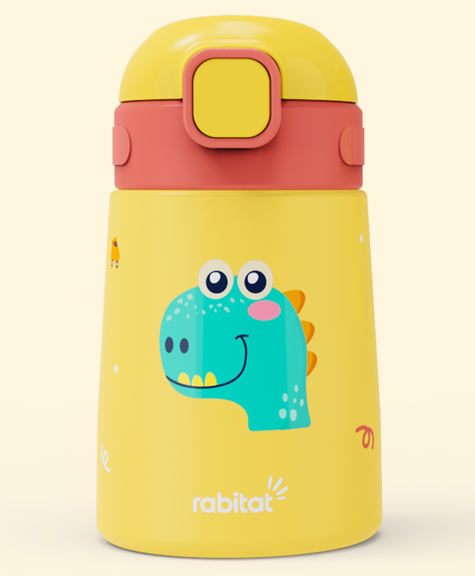 Rabitat Milo Sipper with Dino Print Mustard - 350 ml-picture-2