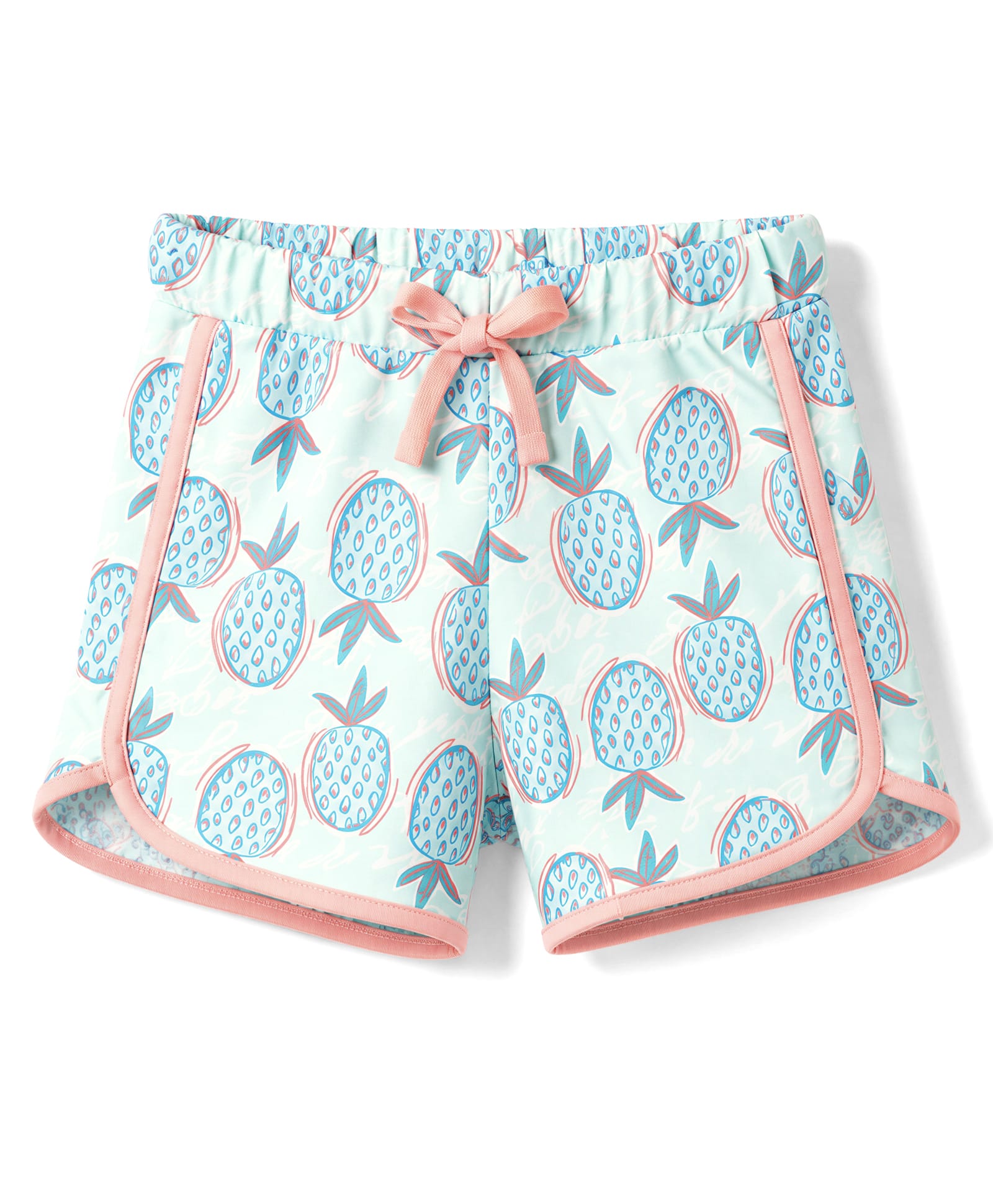 CUCUMBER Sinker Knit Above Knee Length Shorts with Pineapple Print - Light Blue-picture-11