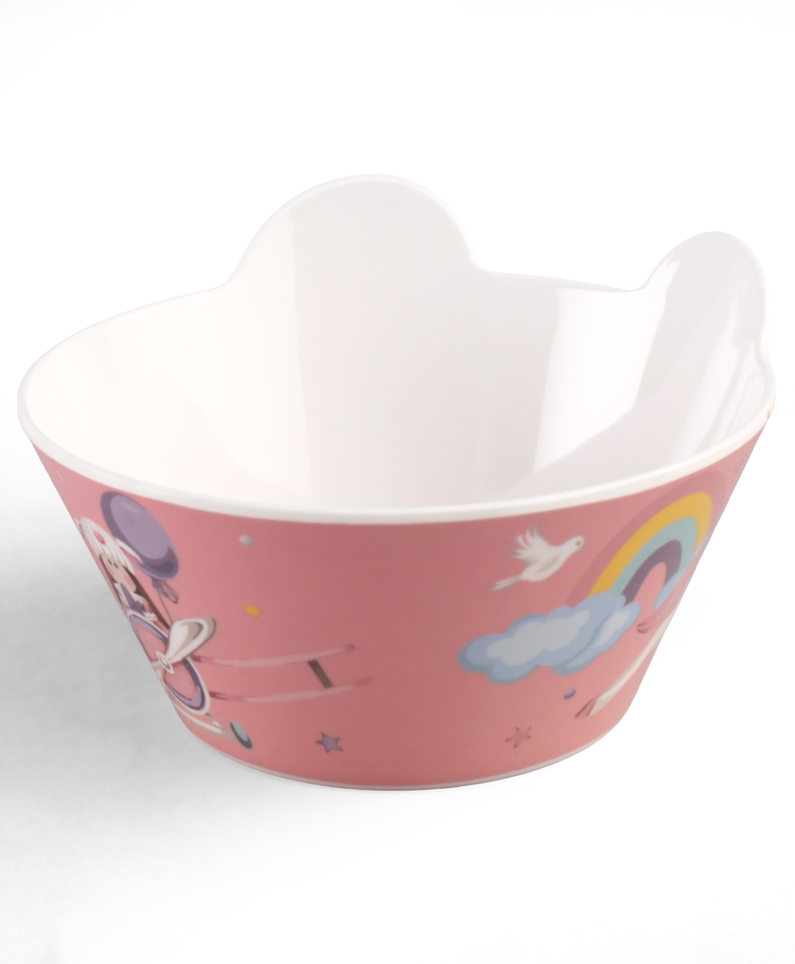 Servewell Face Designed Alicorn Printed Round Bowl - Dark Peach-picture-39