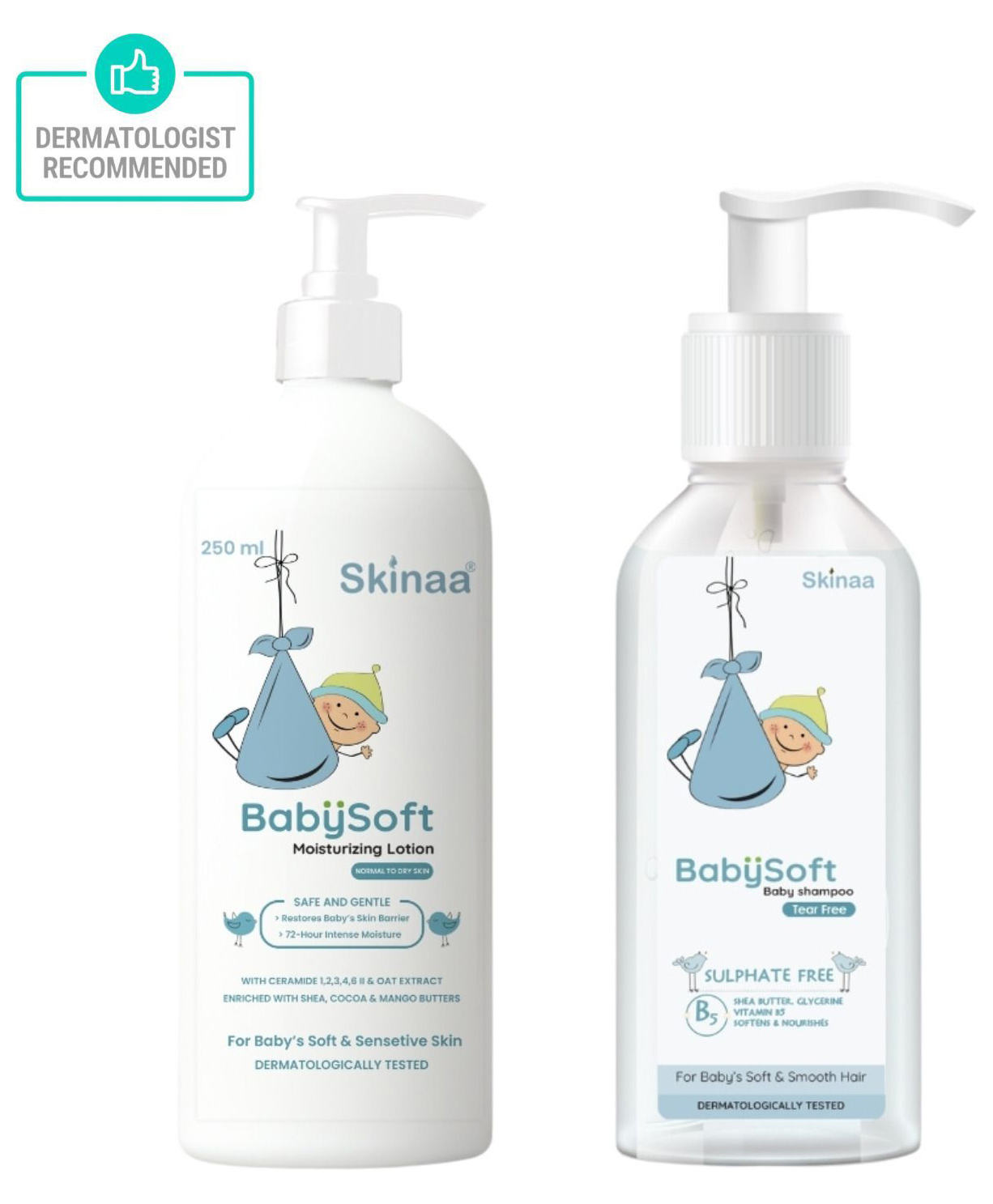 SKINAA Babysoft Baby Care Combo, Daily Lotion 250ml + Tear Free Shampoo pH 5.5 100ml-image-35