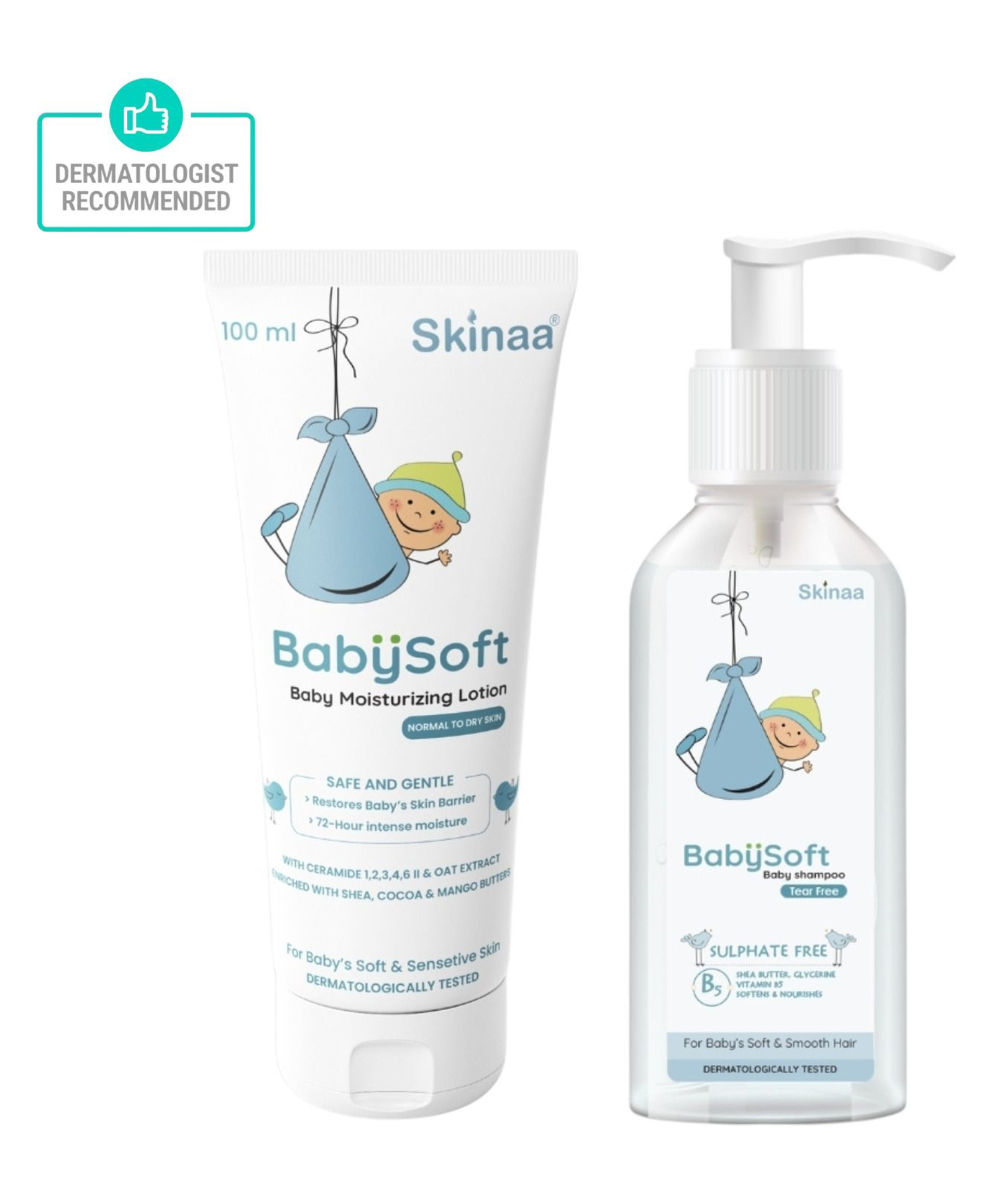 SKINAA Babysoft Baby Essentials Combo, Daily Lotion & Tear-Free Shampoo pH 5.5 (100ml)-image-46