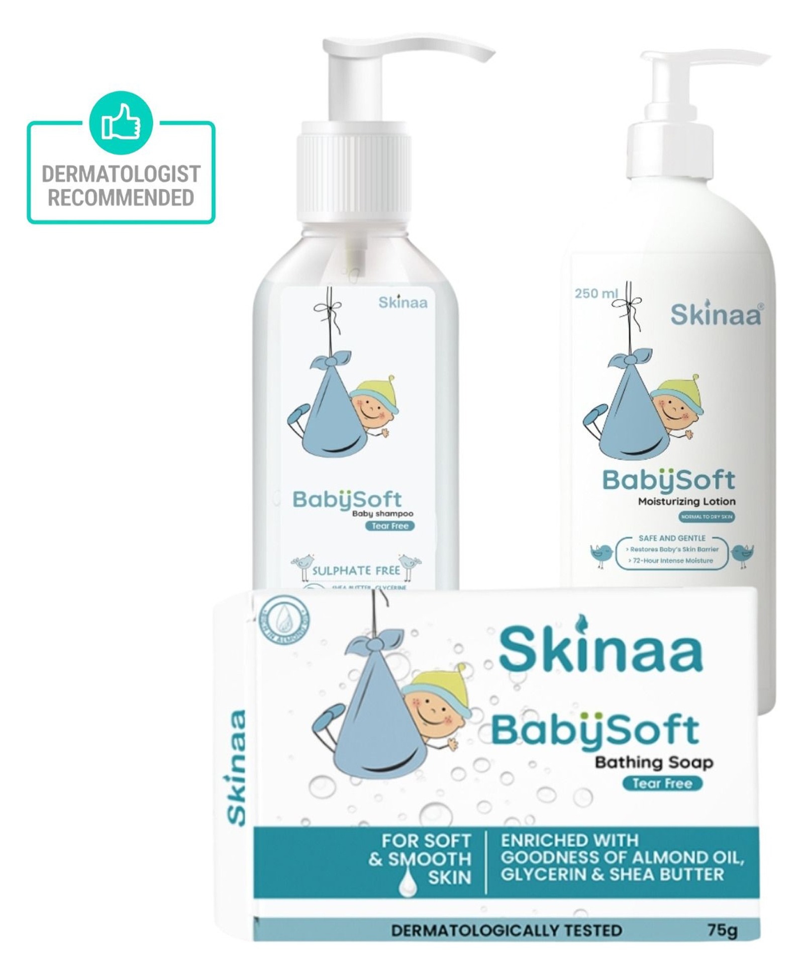 SKINAA Babysoft Baby Care Combo, Tear Free Baby Shampoo & Soap pH 5.5 with Daily Lotion-image-37