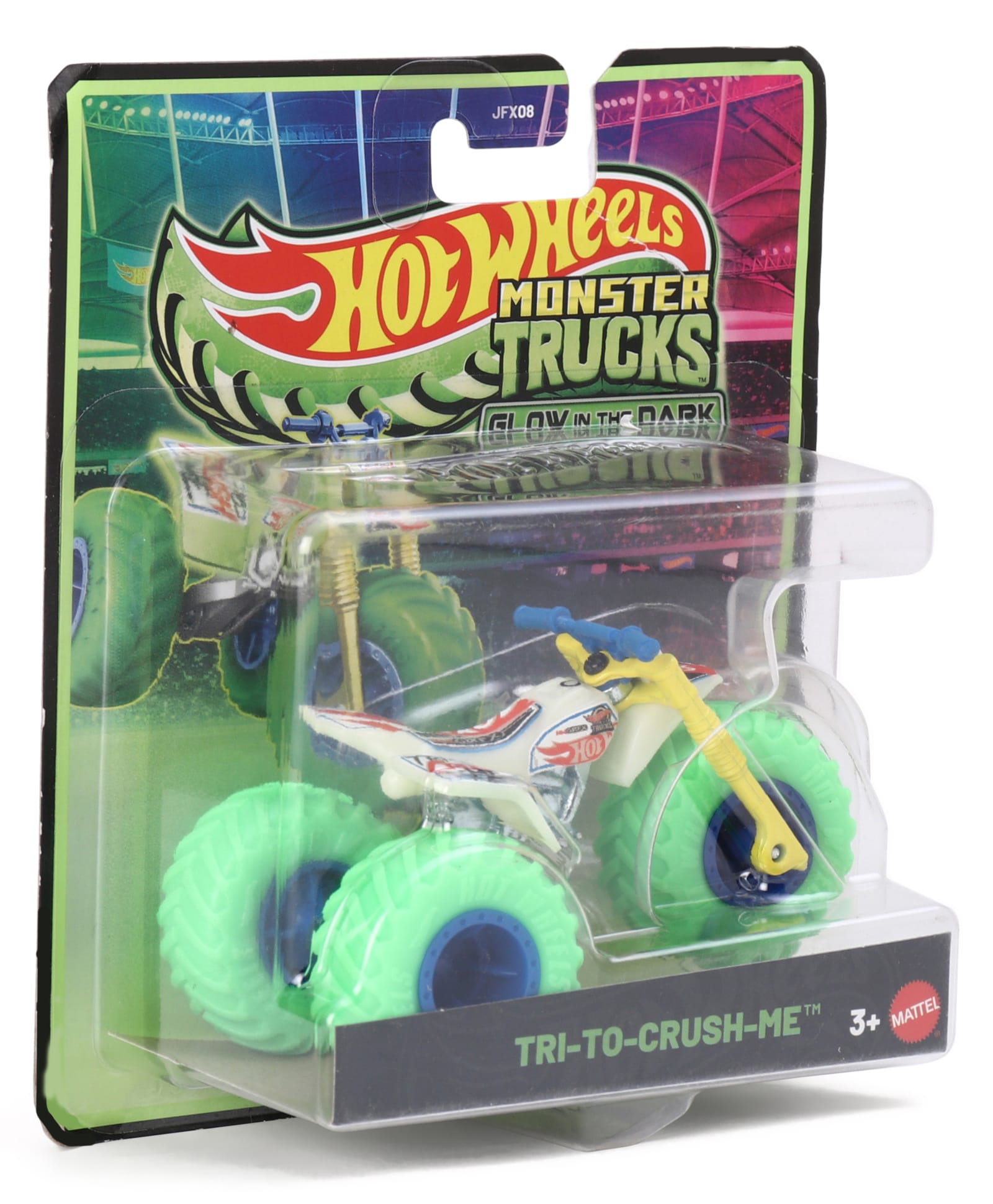 Hot Wheels Glow In Dark Free Wheel Die Cast Monster Truck Tri To Crush Me - Multi colour-picture-3