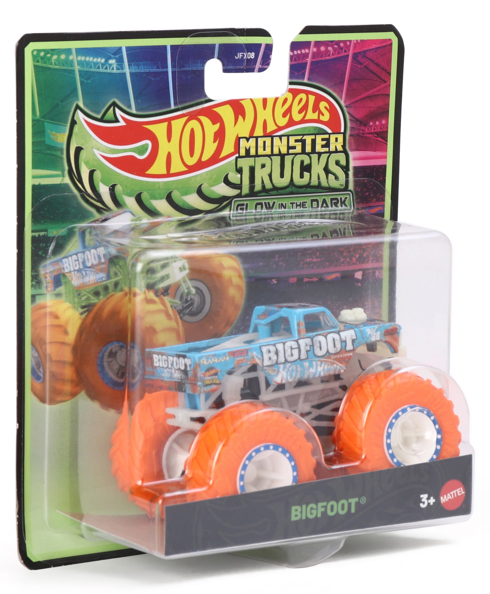 Hot Wheels Glow In Dark Free Wheel Die Cast Monster Truck Bigfoot -Multi colour-picture-21