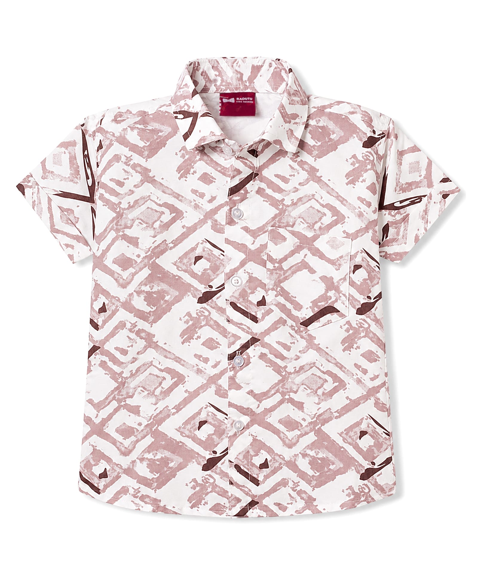 Radutu Cotton Woven Half Sleeves Printed Shirt - Pink-picture-22