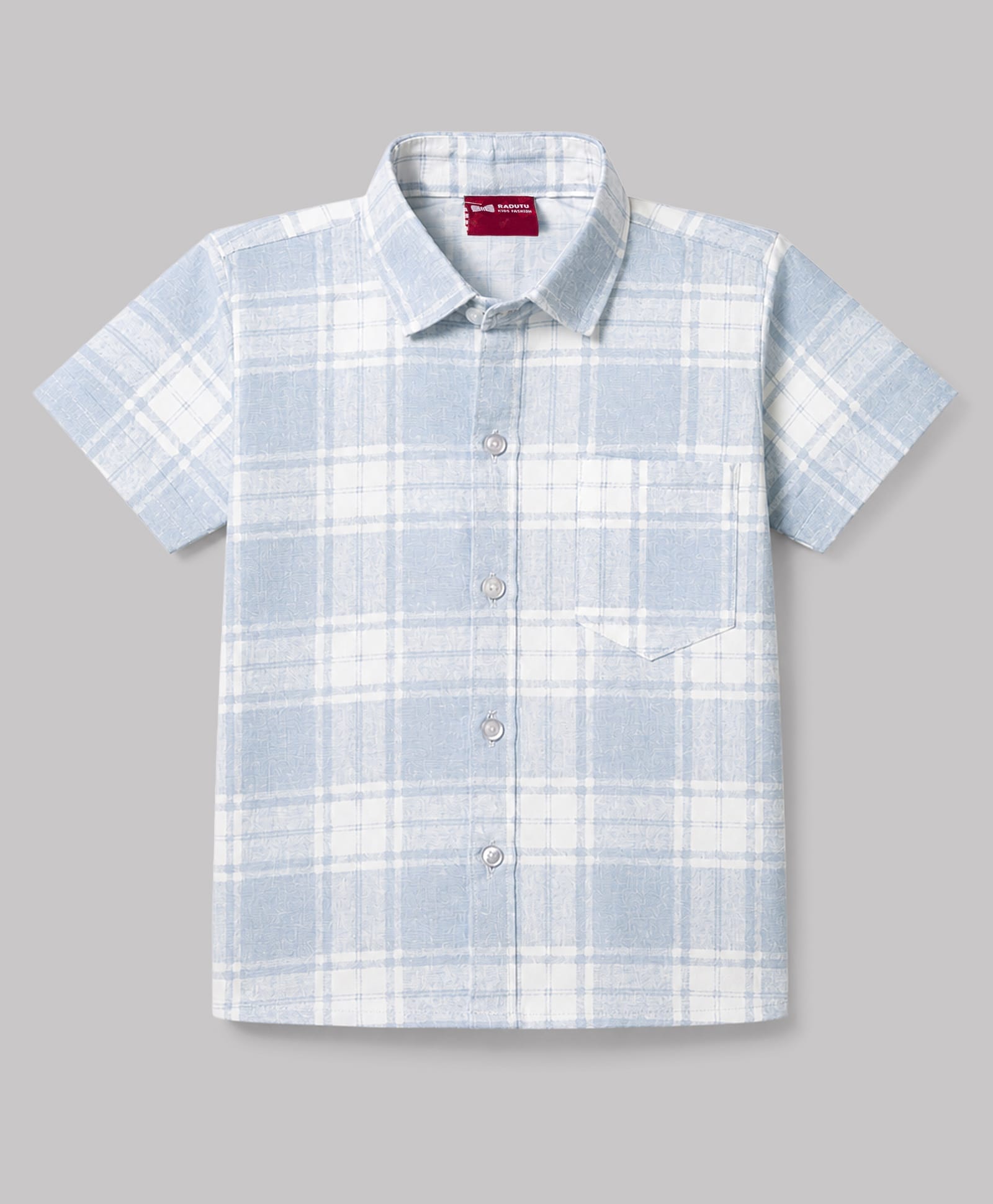 Radutu Cotton Woven Half Sleeves Shirt with Checks - Light Blue-picture-19